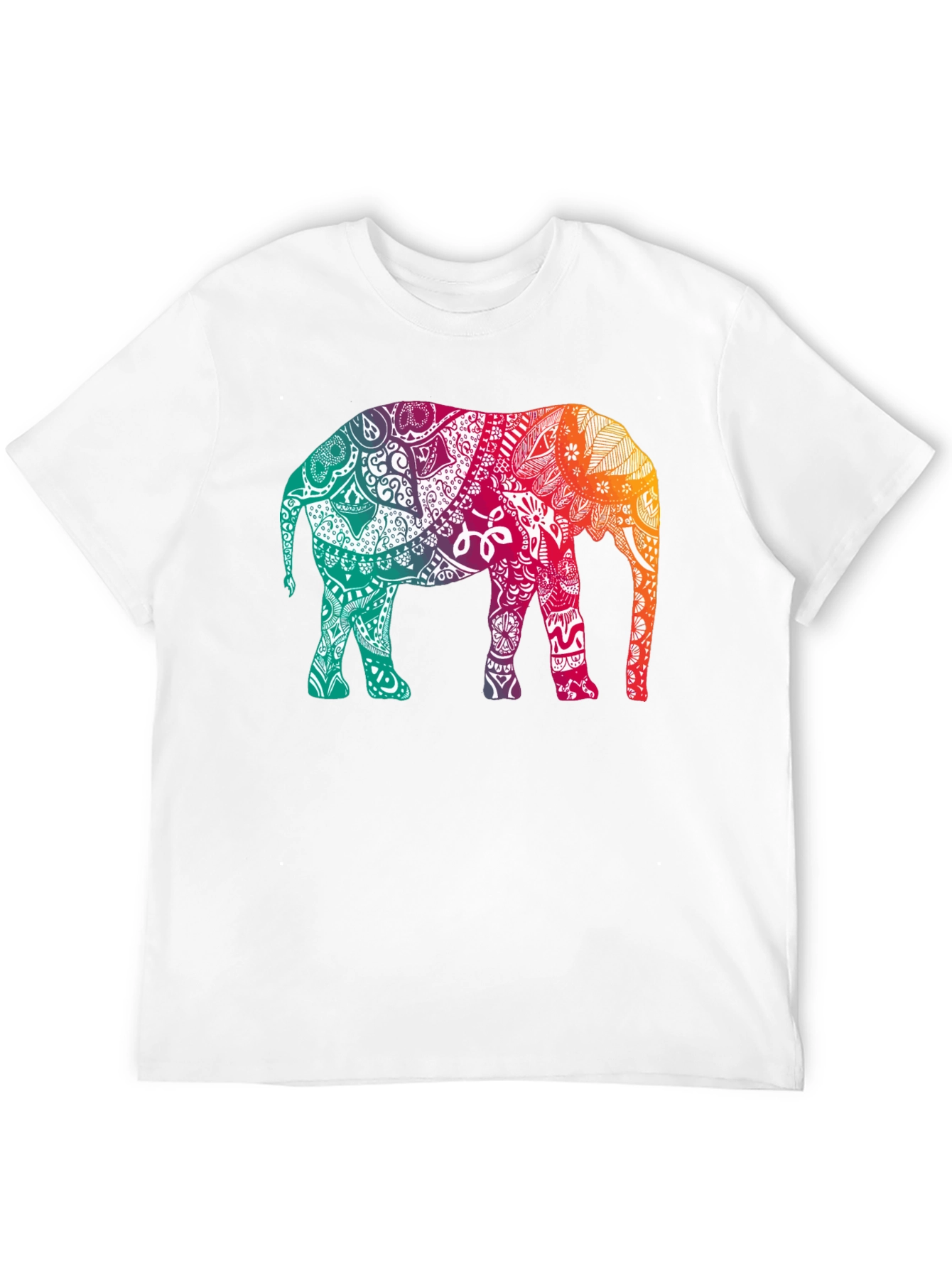 Elephant Mandala Graphic Tee - Stylish Mens Black T-Shirt
