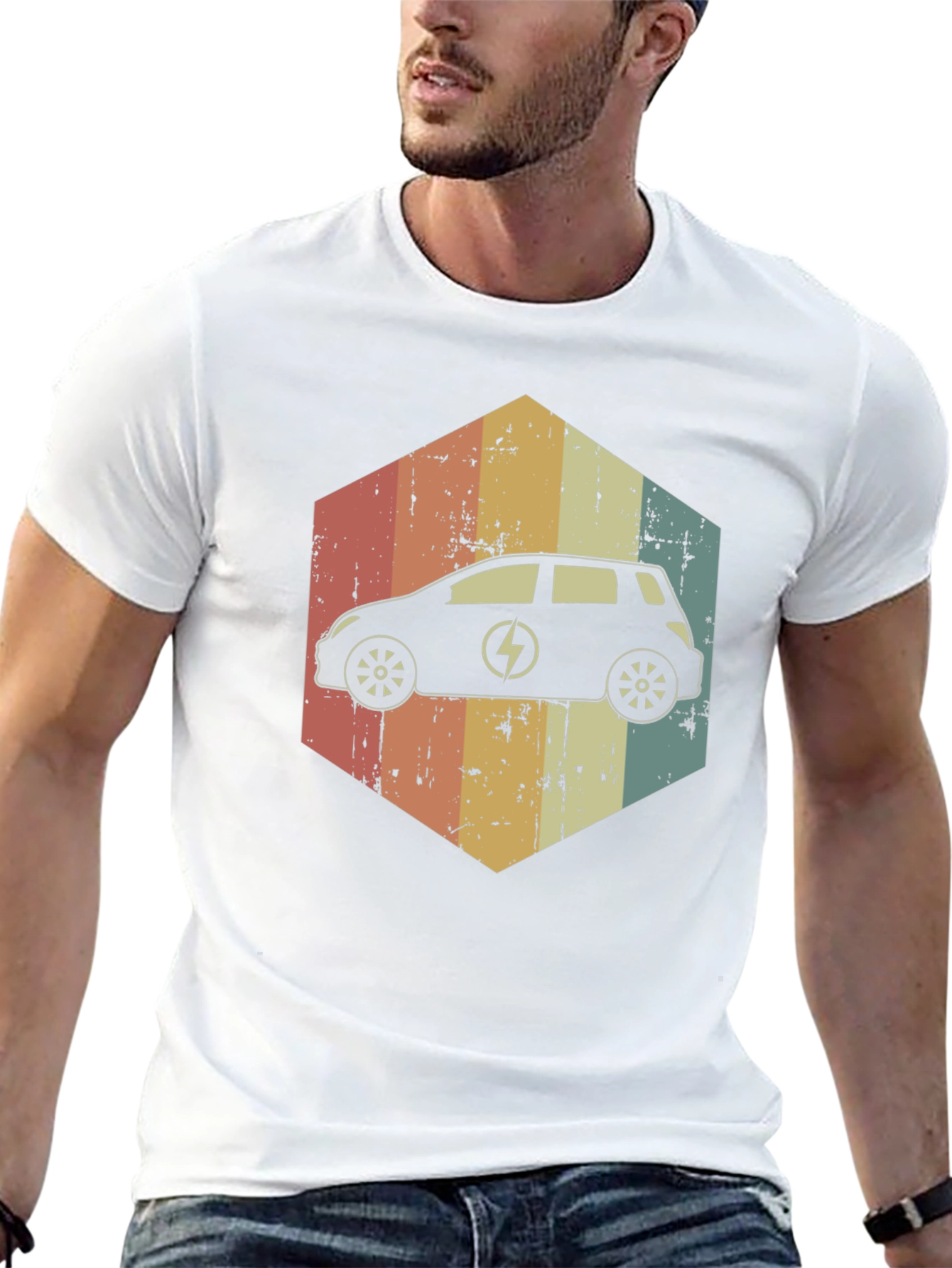Electric Car Retro T-Shirt - Eco-Friendly Fashion