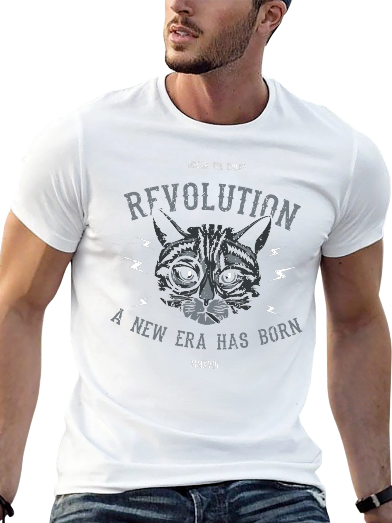 Revolution Cat Graphic Tee - Break the Rules Style