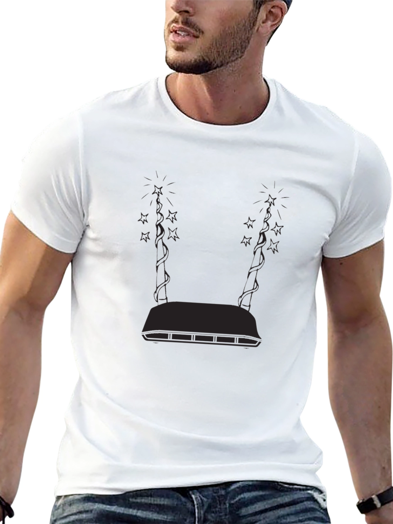 Modern Graphic Black T-Shirt - Abstract Design