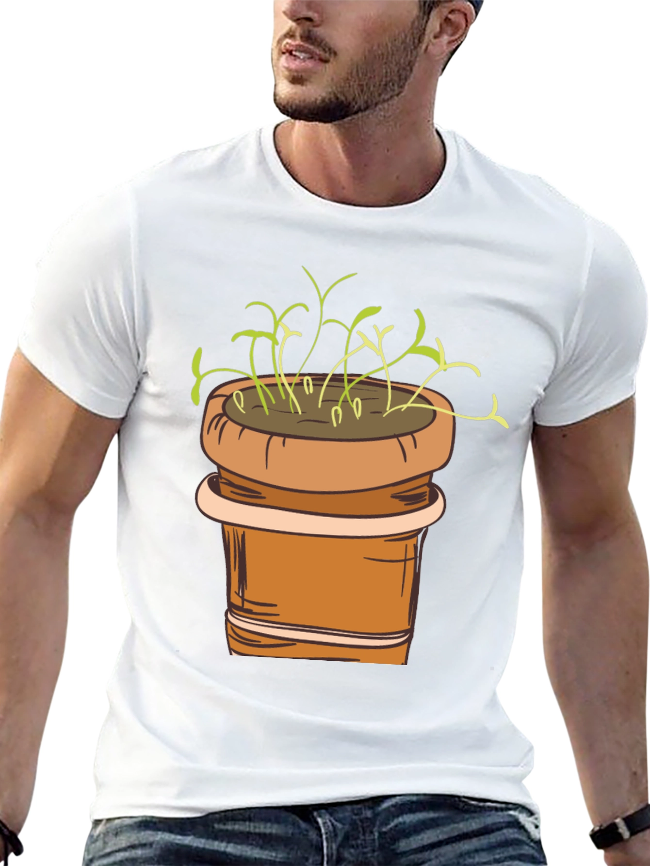 Plant Pot Graphic Tee - Black Unisex T-Shirt