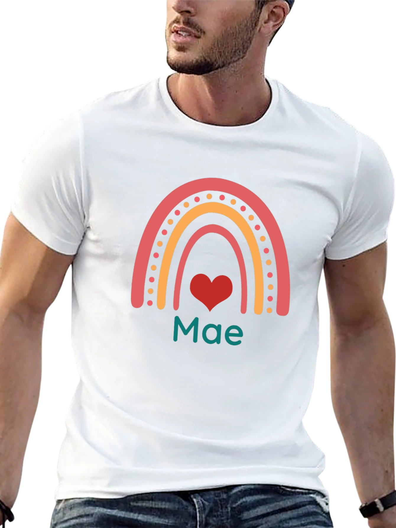 Rainbow Heart Mae T-Shirt