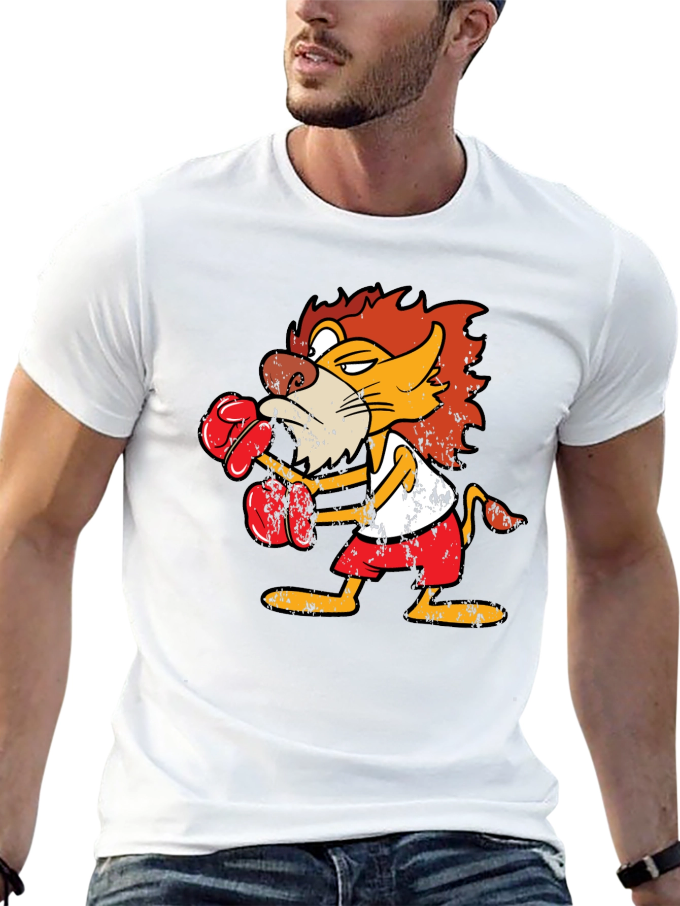 Boxing Lion Graphic T-Shirt