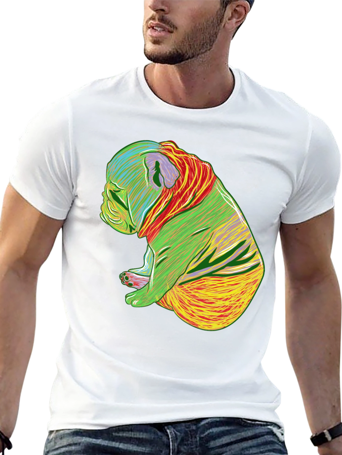 Psychedelic Bulldog Graphic Tee