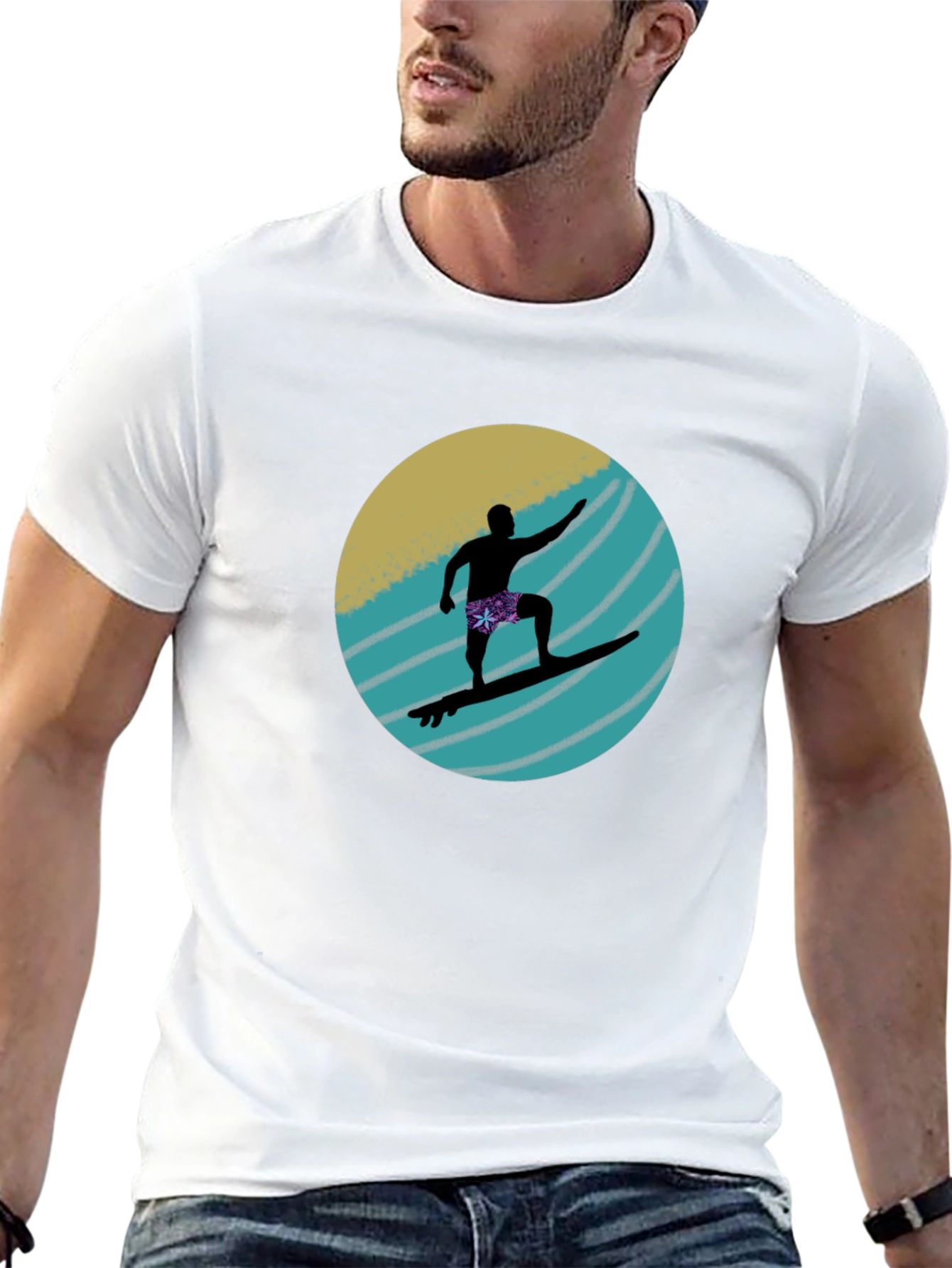 Surfer Silhouette Graphic Tee