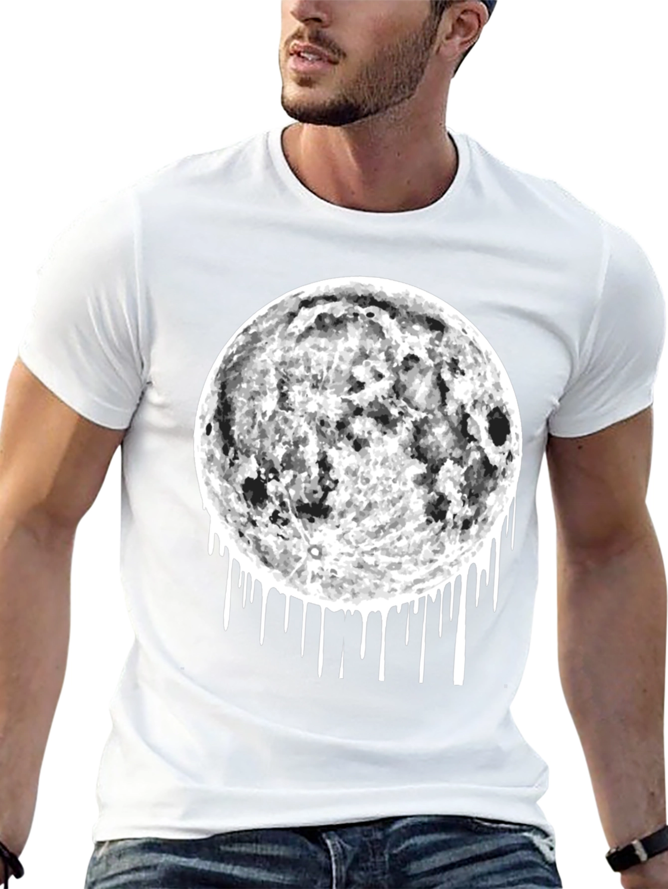 Moon Drip Graphic Tee - Black