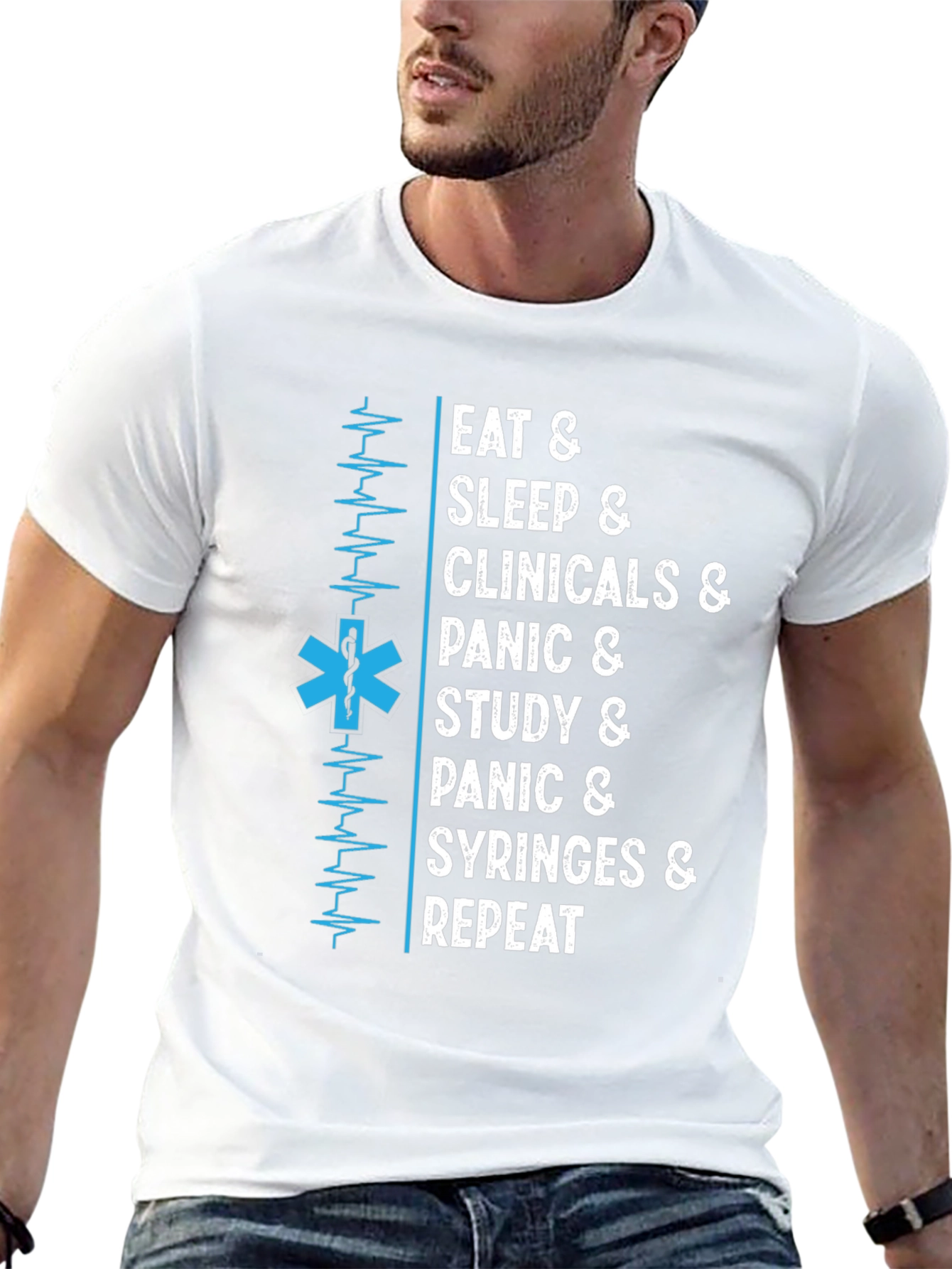 Eat Sleep Clinicals T-Shirt - Medical Student Tee