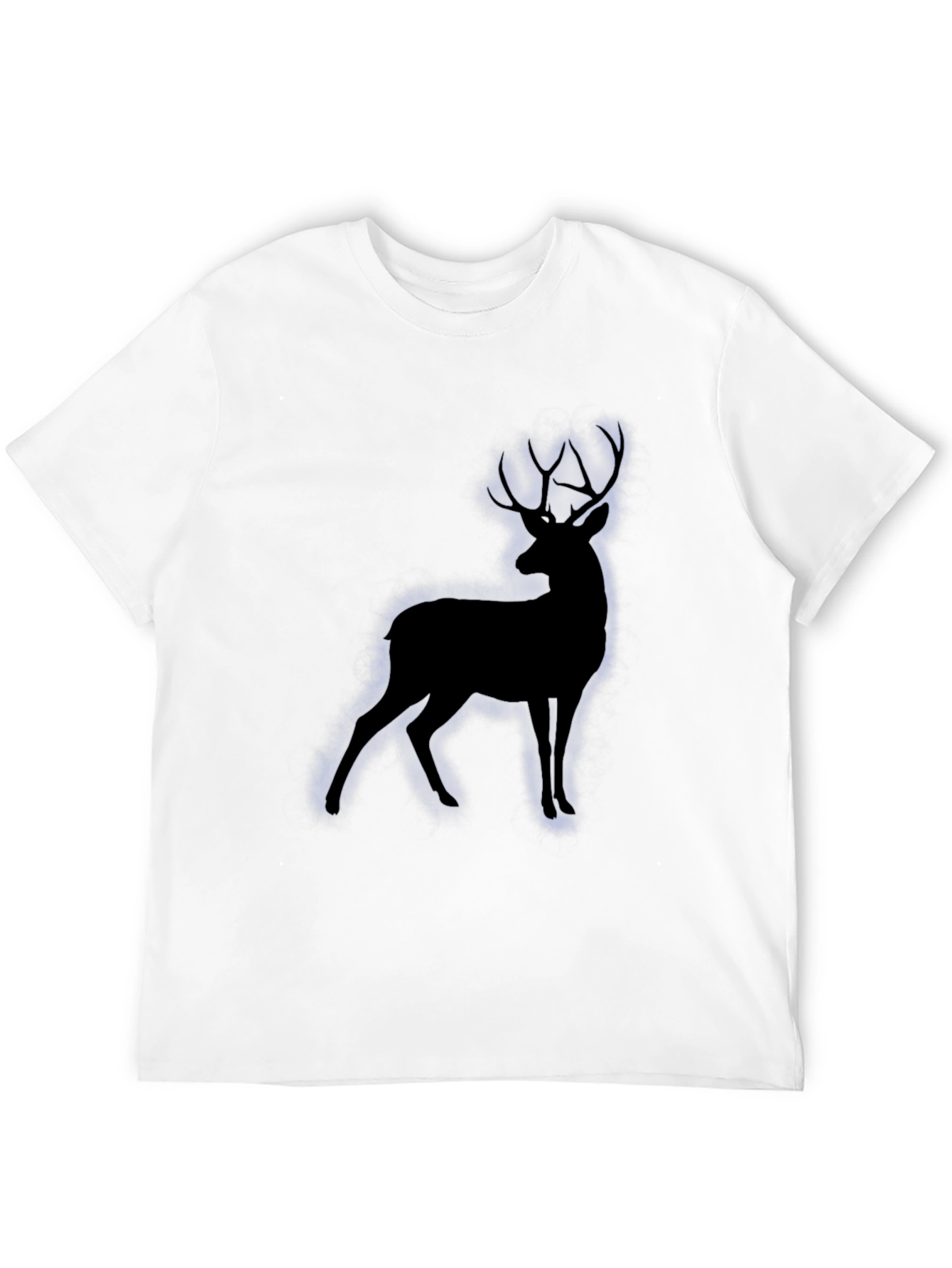 Mens Black T-Shirt with Deer Silhouette