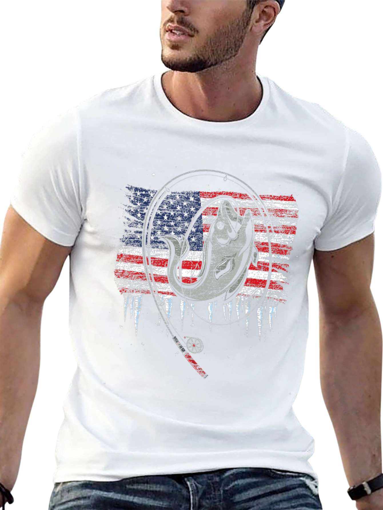 Fishing USA Flag T-Shirt