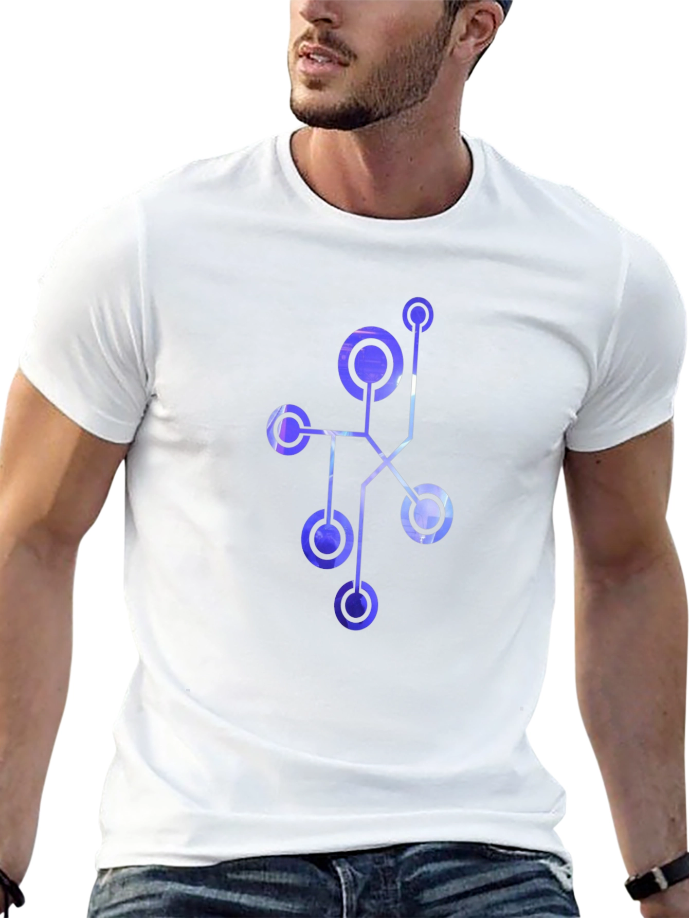 Abstract Geometric Design Mens Black T-Shirt
