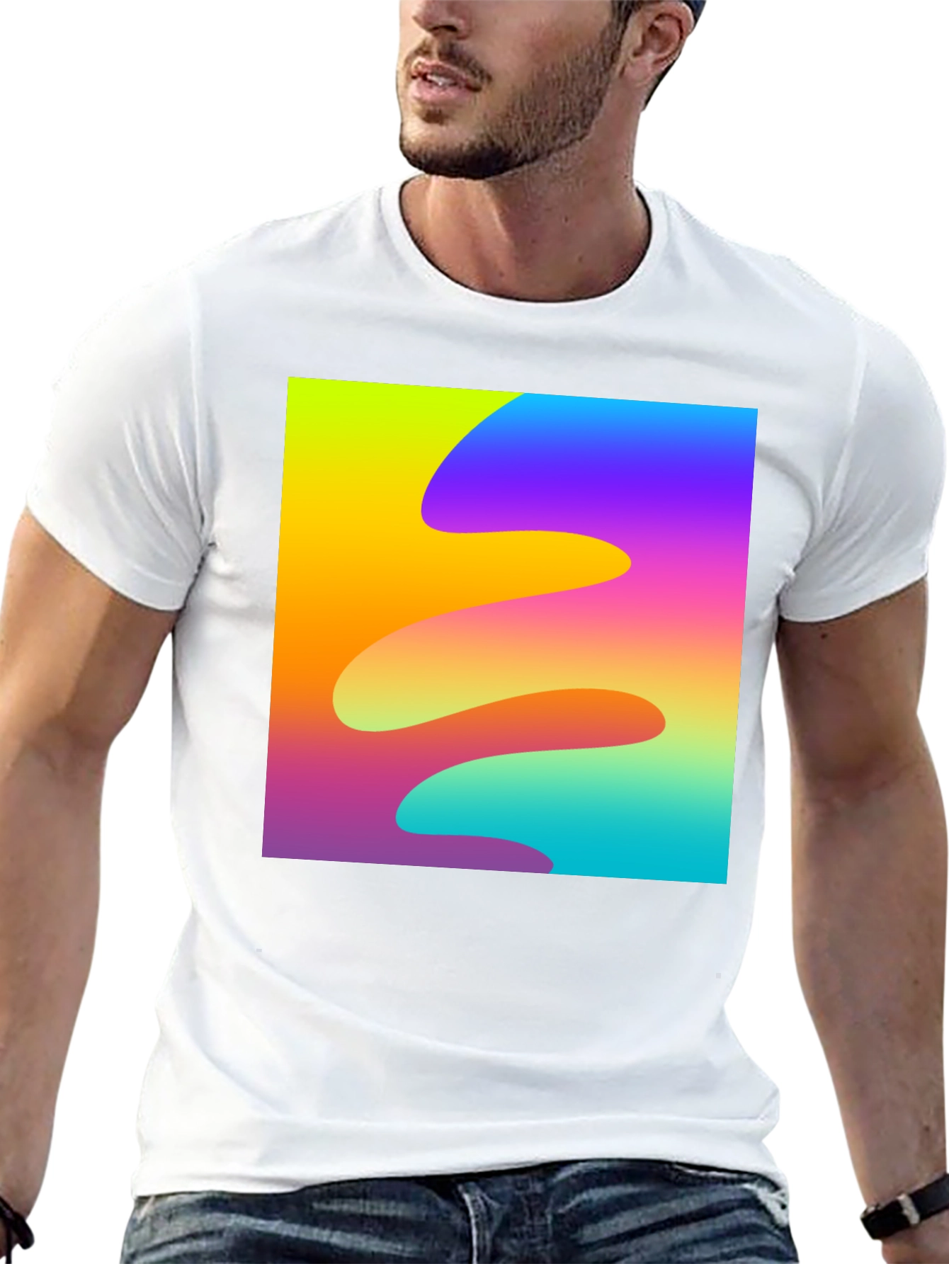 Abstract Wave Black T-Shirt