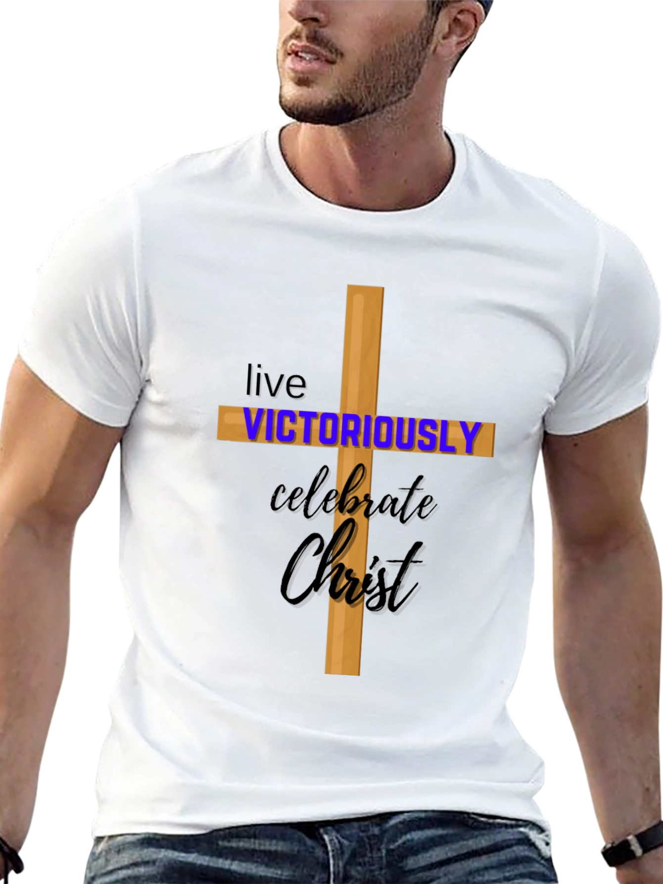 Christian Tee: Live Victoriously Celebrate Christ