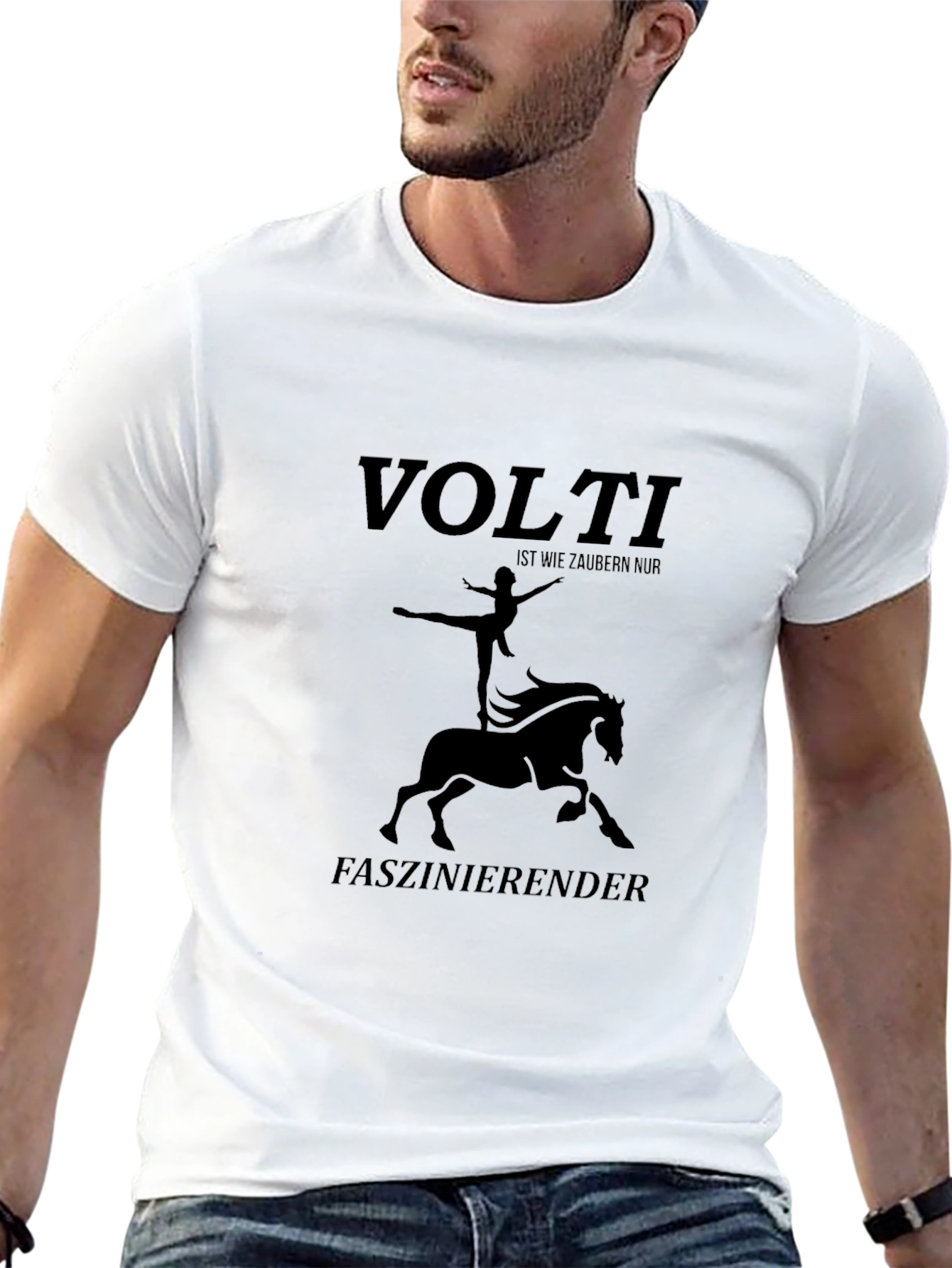 Volti Equestrian T-Shirt Black Cotton