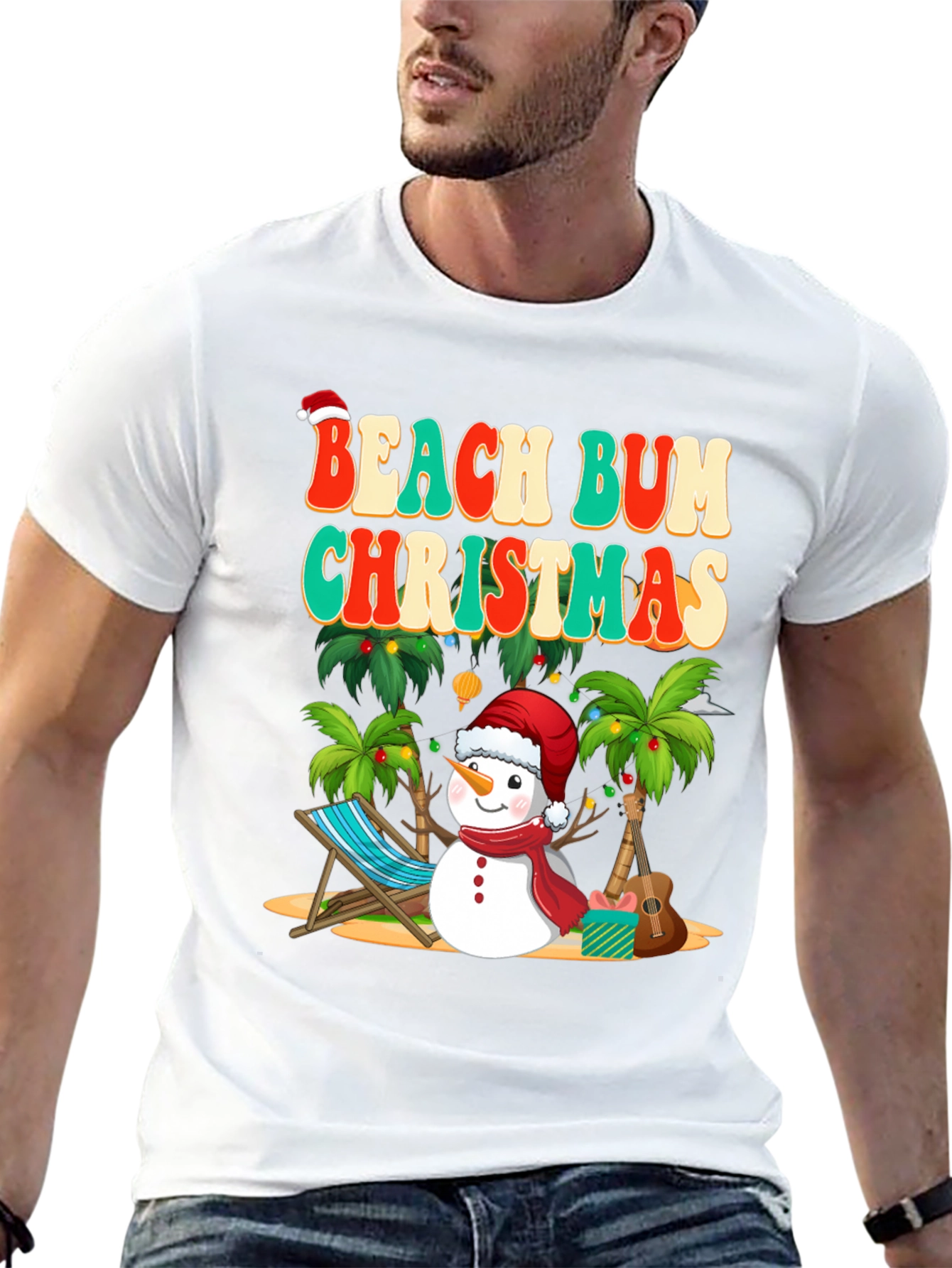 Beach Bum Christmas T-Shirt Holiday Graphic Tee