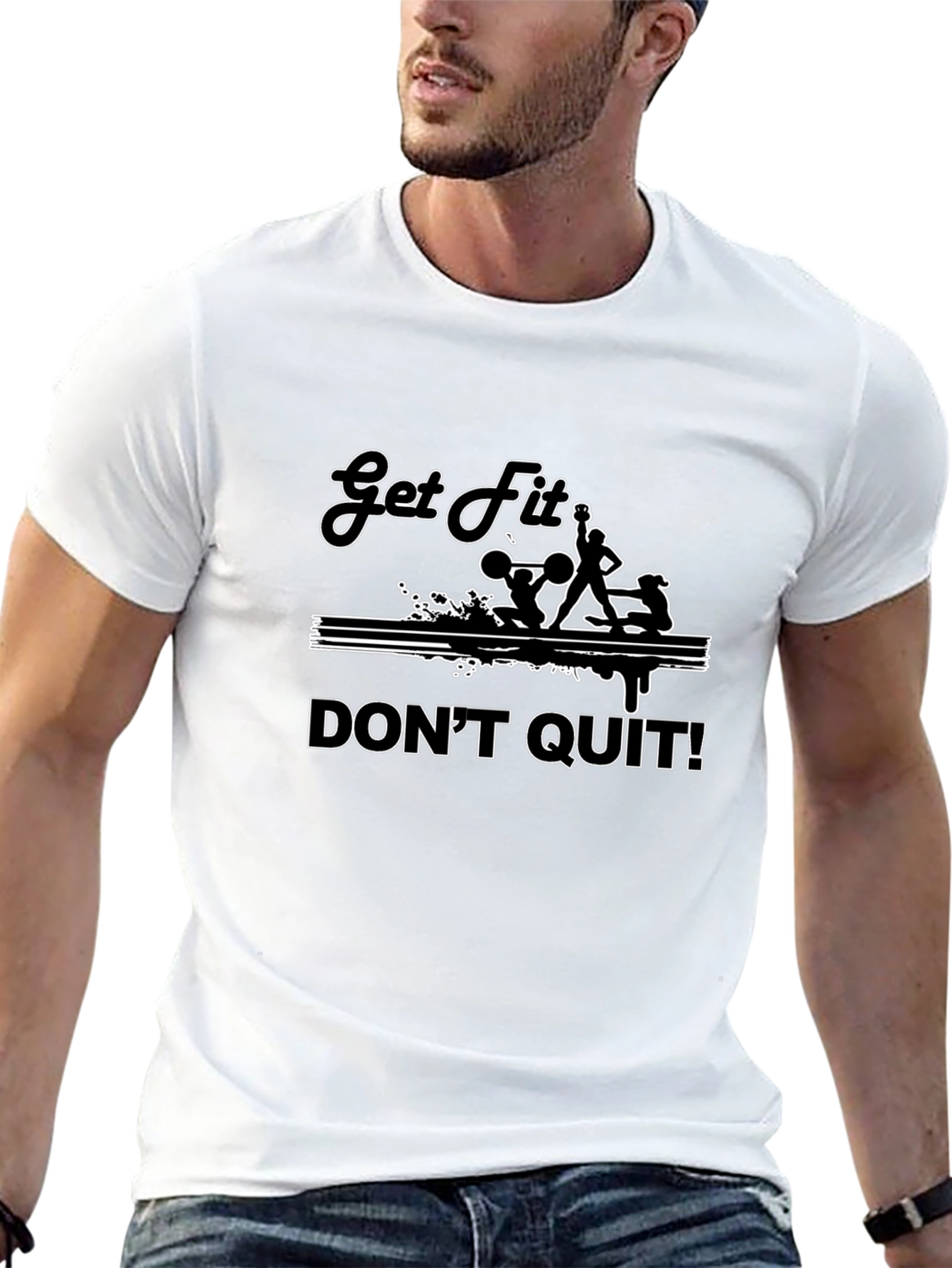 Get Fit Dont Quit Black T-Shirt