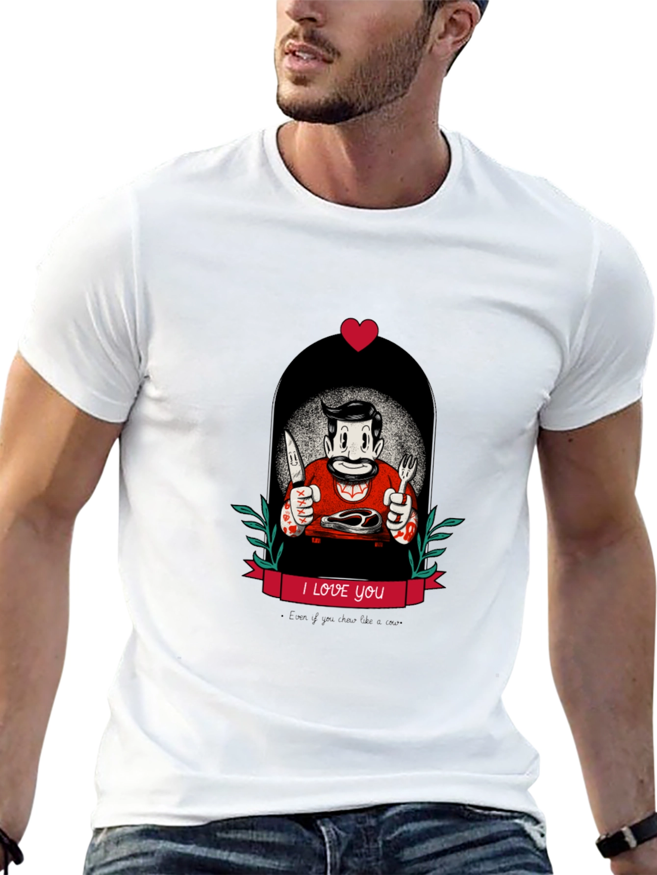 I Love You Steak T-Shirt - Graphic Tee