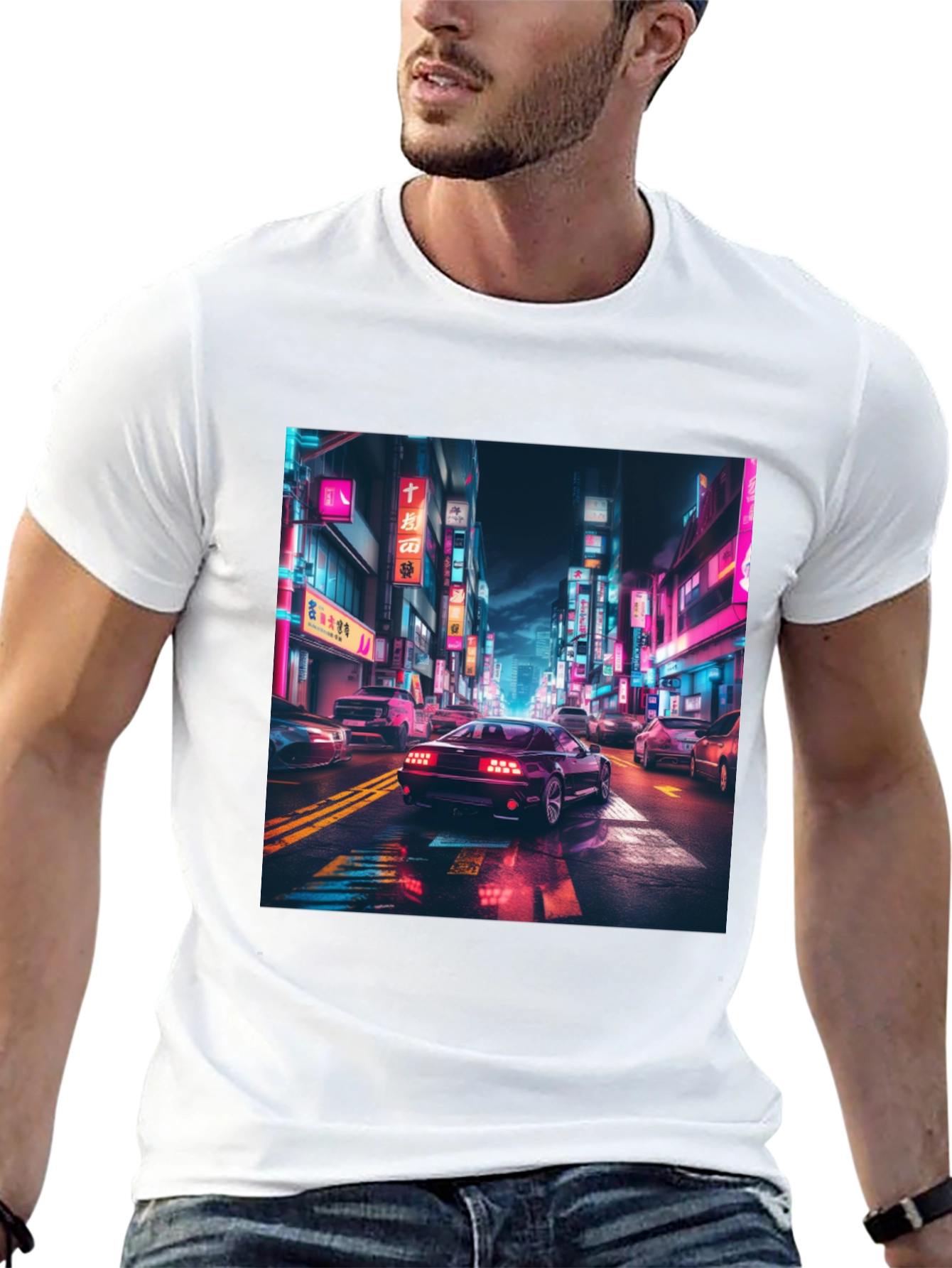Neon City Car Graphic Tee