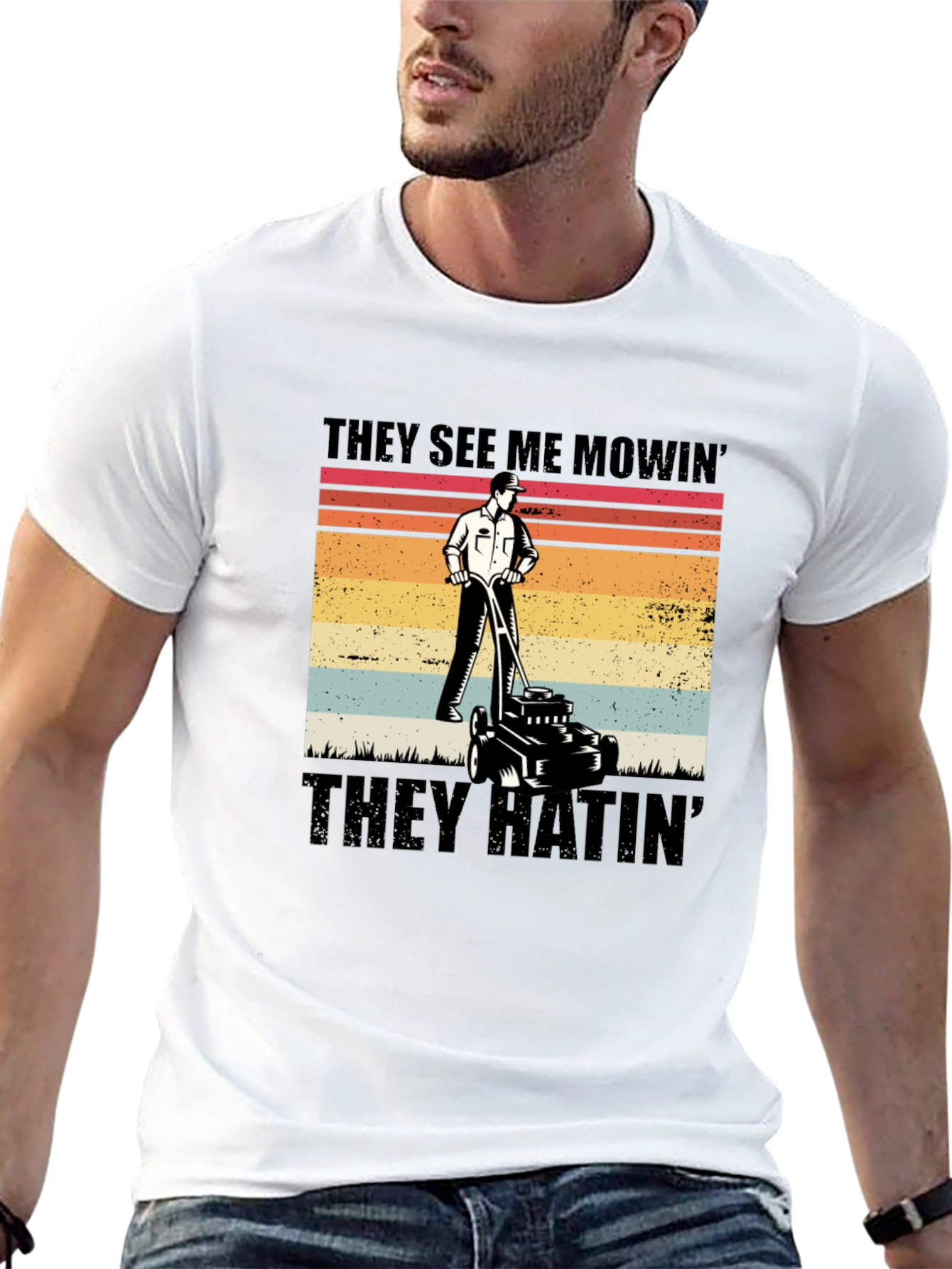 They See Me Mowin Black T-Shirt