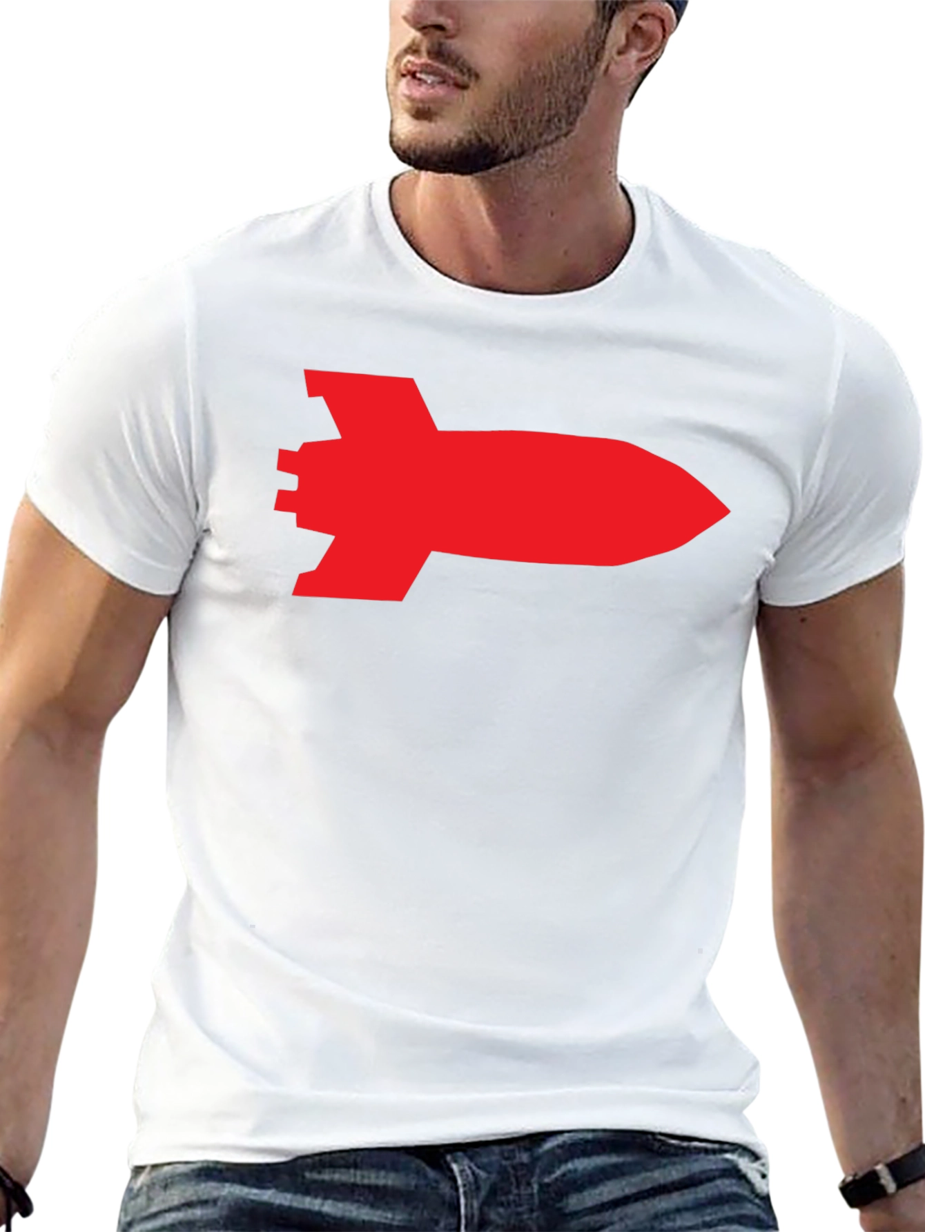 Red Rocket Graphic T-Shirt - Classic Style