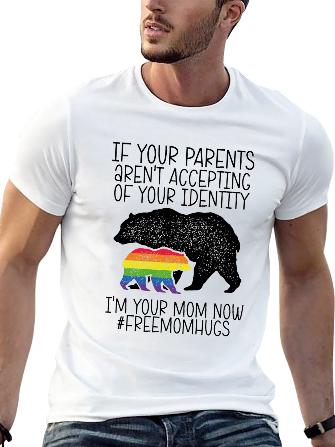 Supportive Bear Mom LGBT Pride T-Shirt