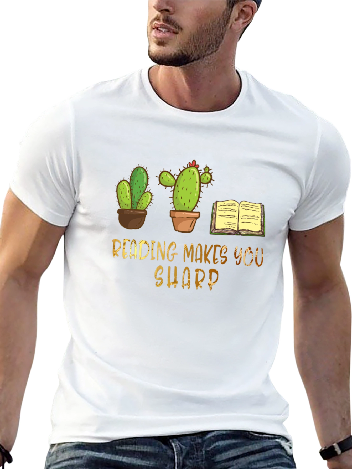 Reading Makes You Sharp T-Shirt Cactus Book Lover