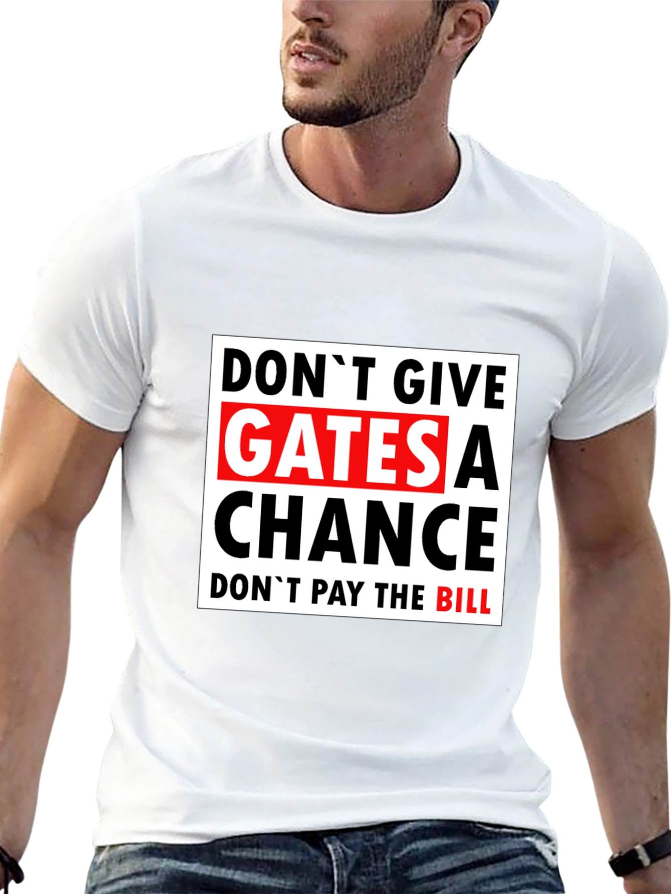 Dont Give Gates A Chance Black T-Shirt