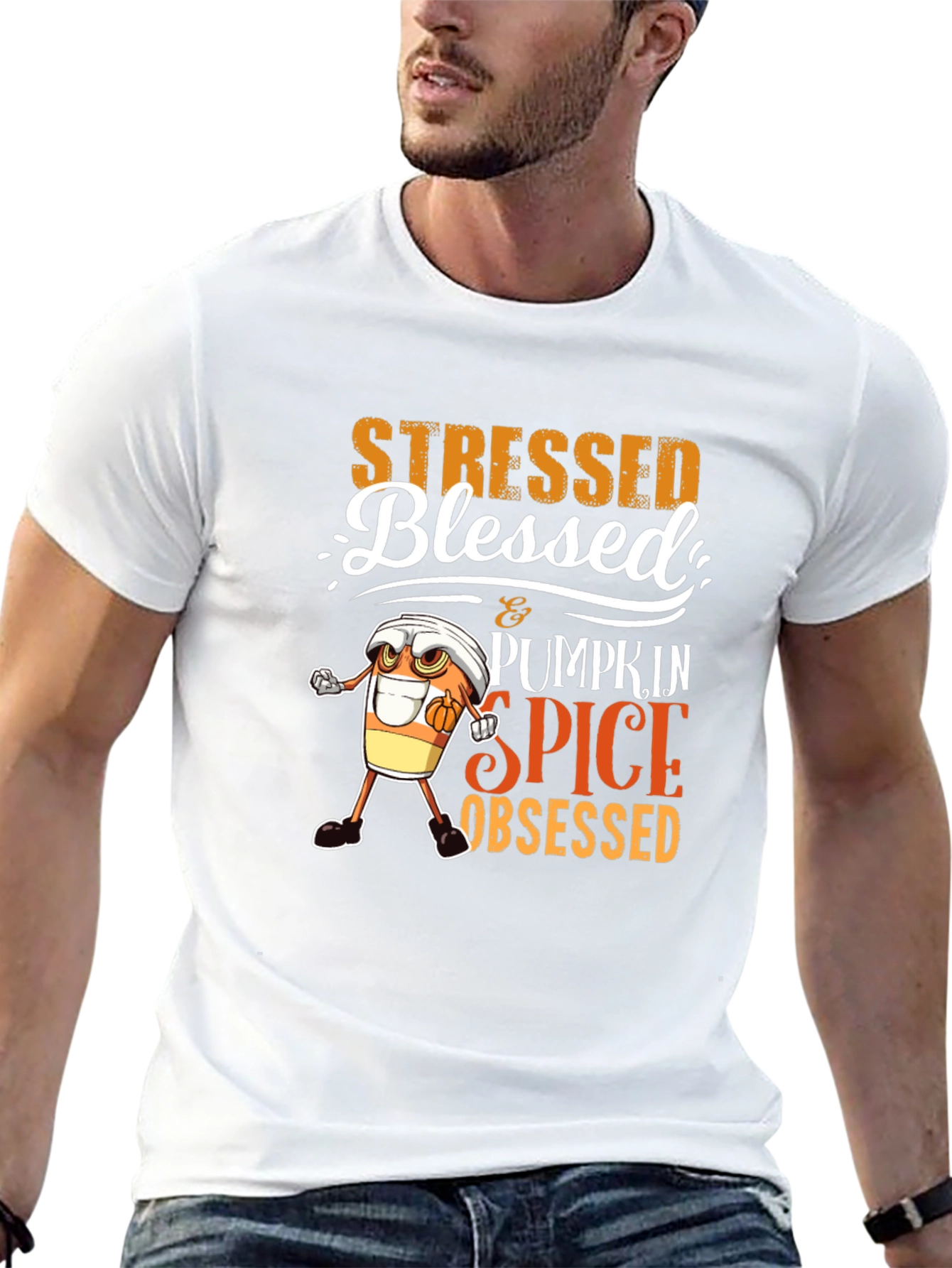 Stressed Blessed Pumpkin Spice Obsessed T-Shirt