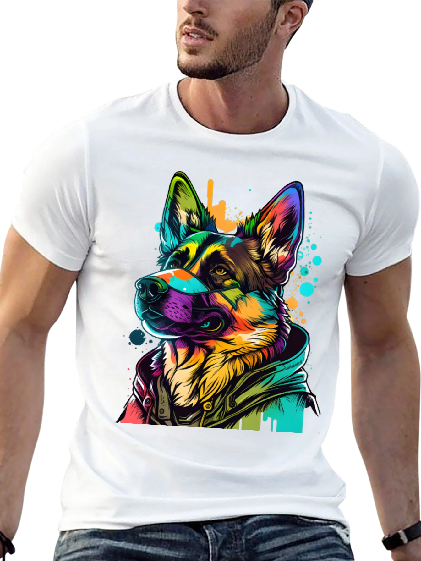 Vibrant German Shepherd Graphic Tee