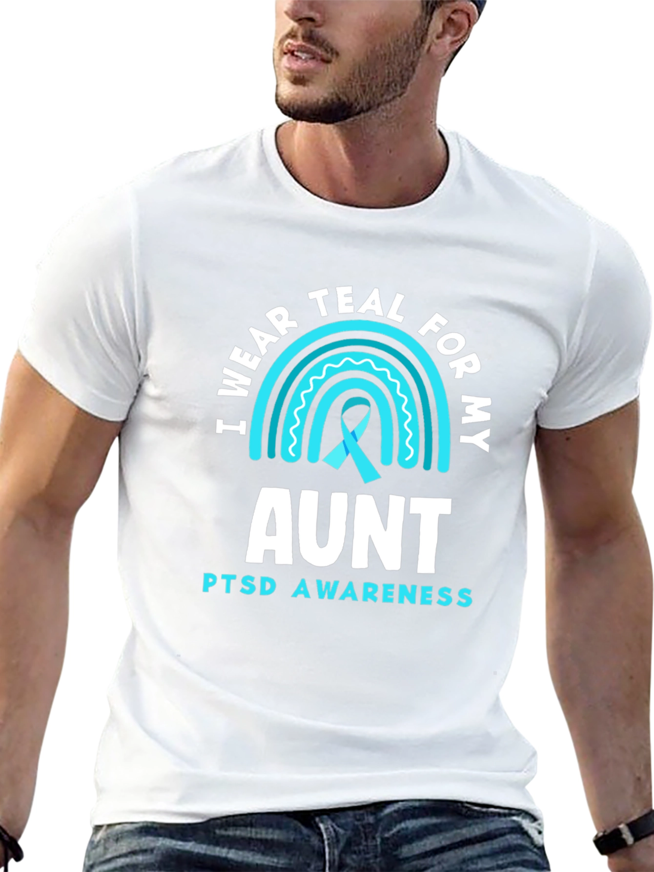 Teal PTSD Awareness Aunt T-Shirt