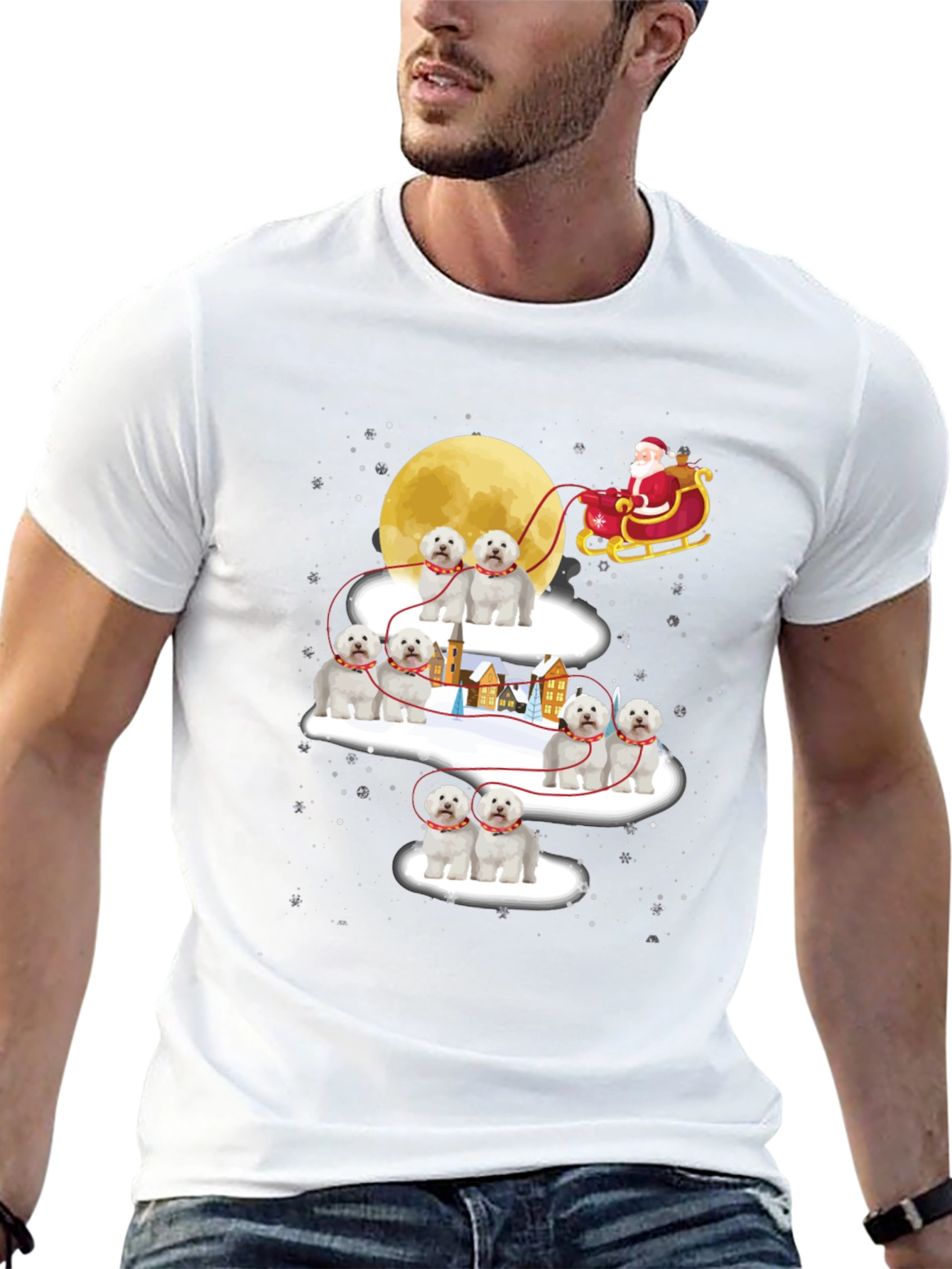 Christmas Dog Sleigh T-Shirt
