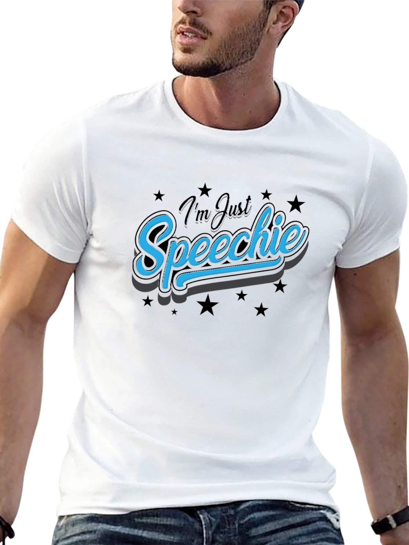 Im Just Speechie T-Shirt - Black Graphic Tee