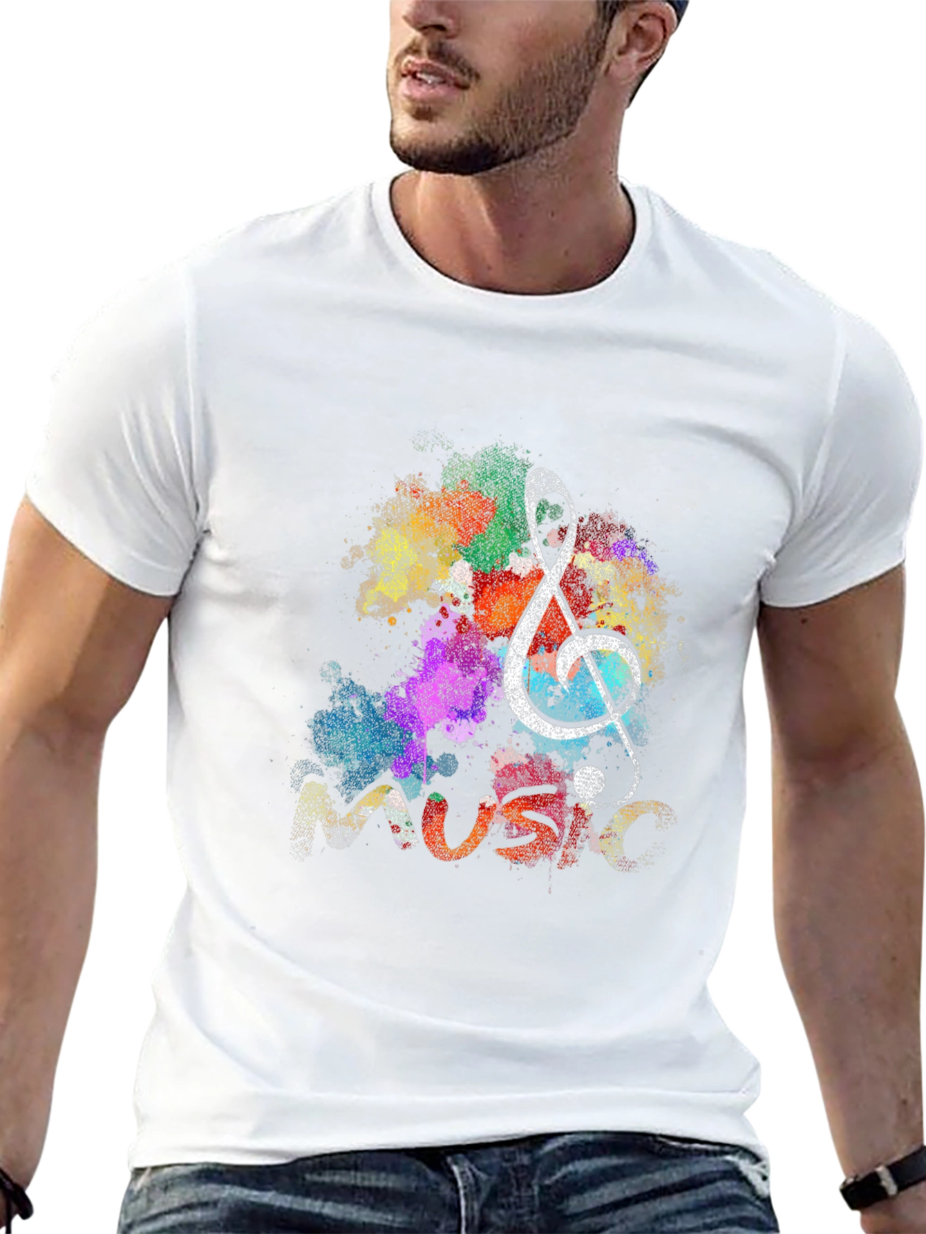 Music Note Graphic Black T-Shirt