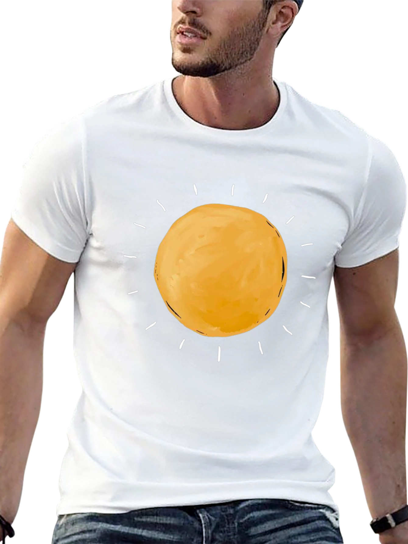 Sunny Day Graphic Tee - Black Cotton T-Shirt