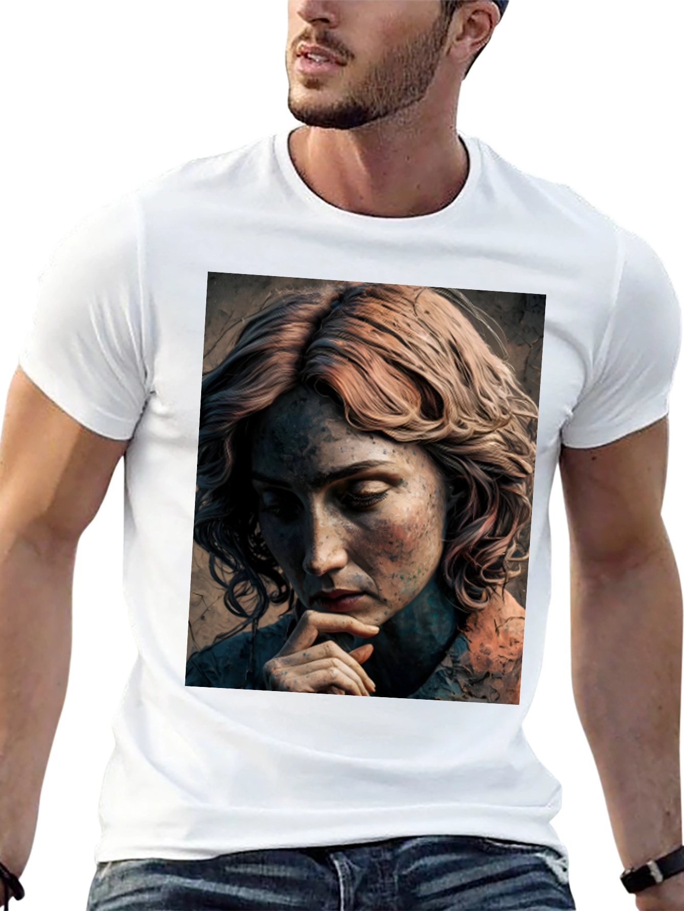 Artistic Portrait Graphic Tee - Unique Design