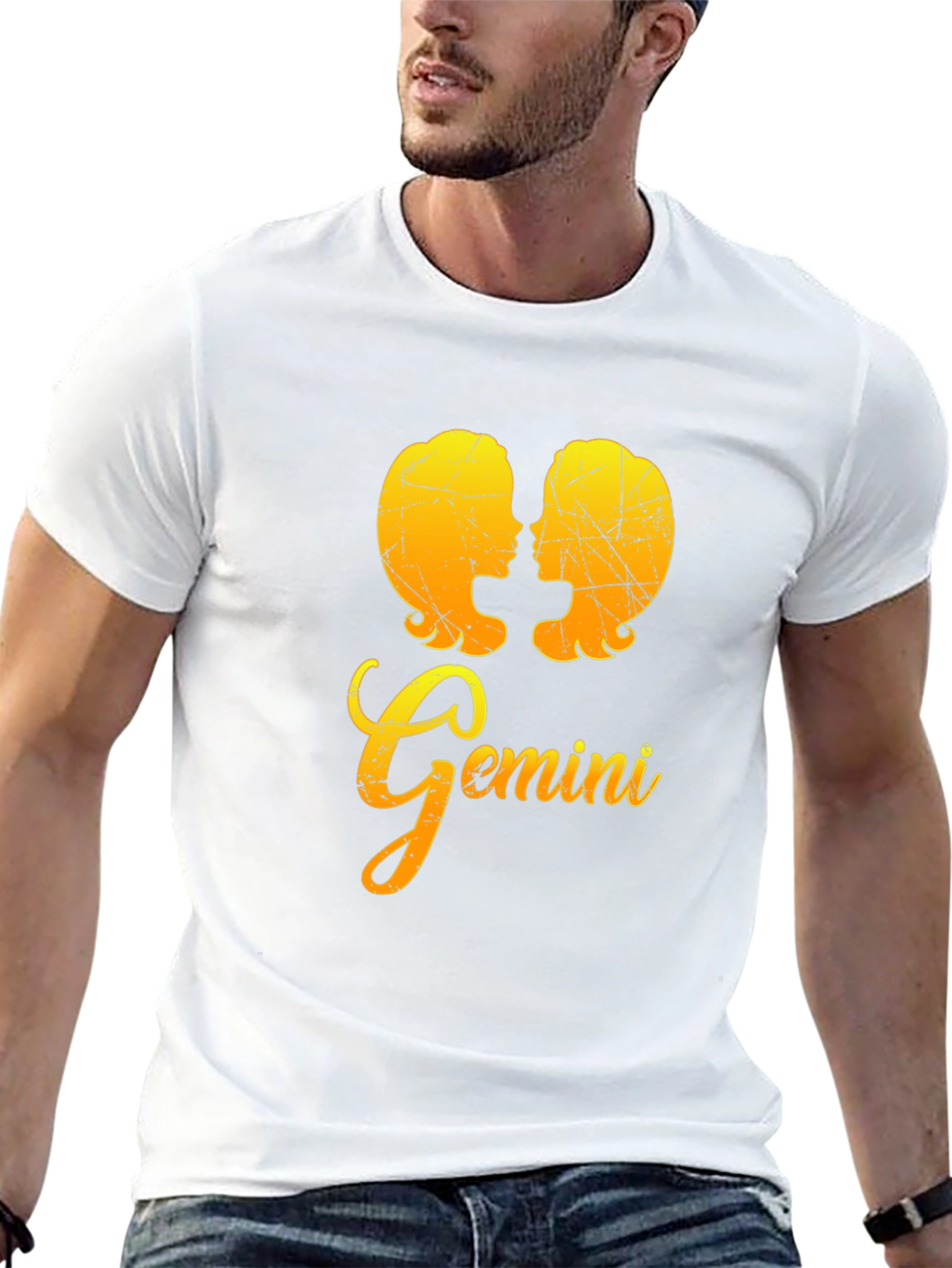 Gemini Zodiac Sign Black T-Shirt