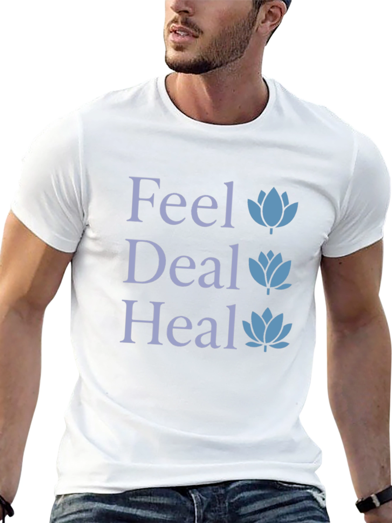 Feel Deal Heal Lotus Graphic T-Shirt