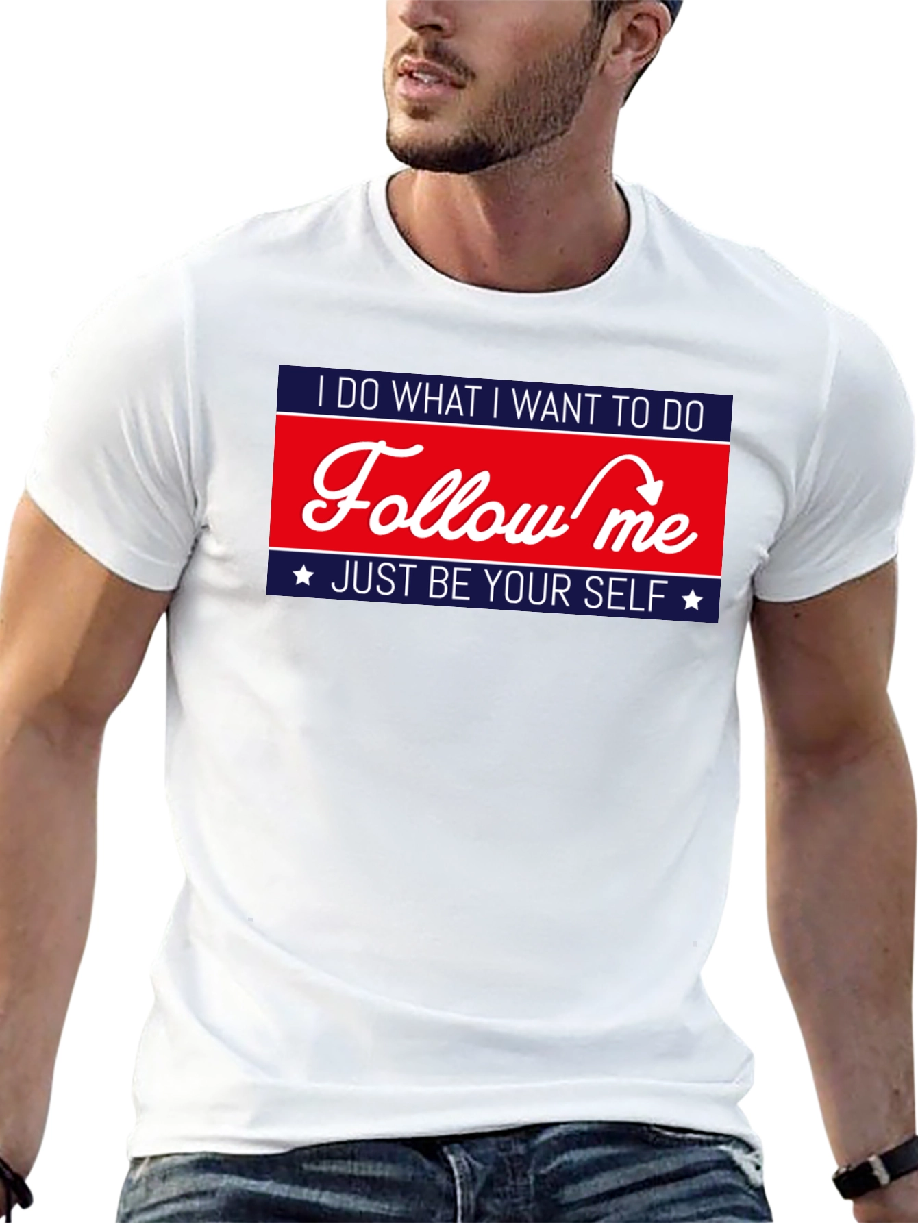 Follow Me Graphic Tee - Be Yourself T-Shirt
