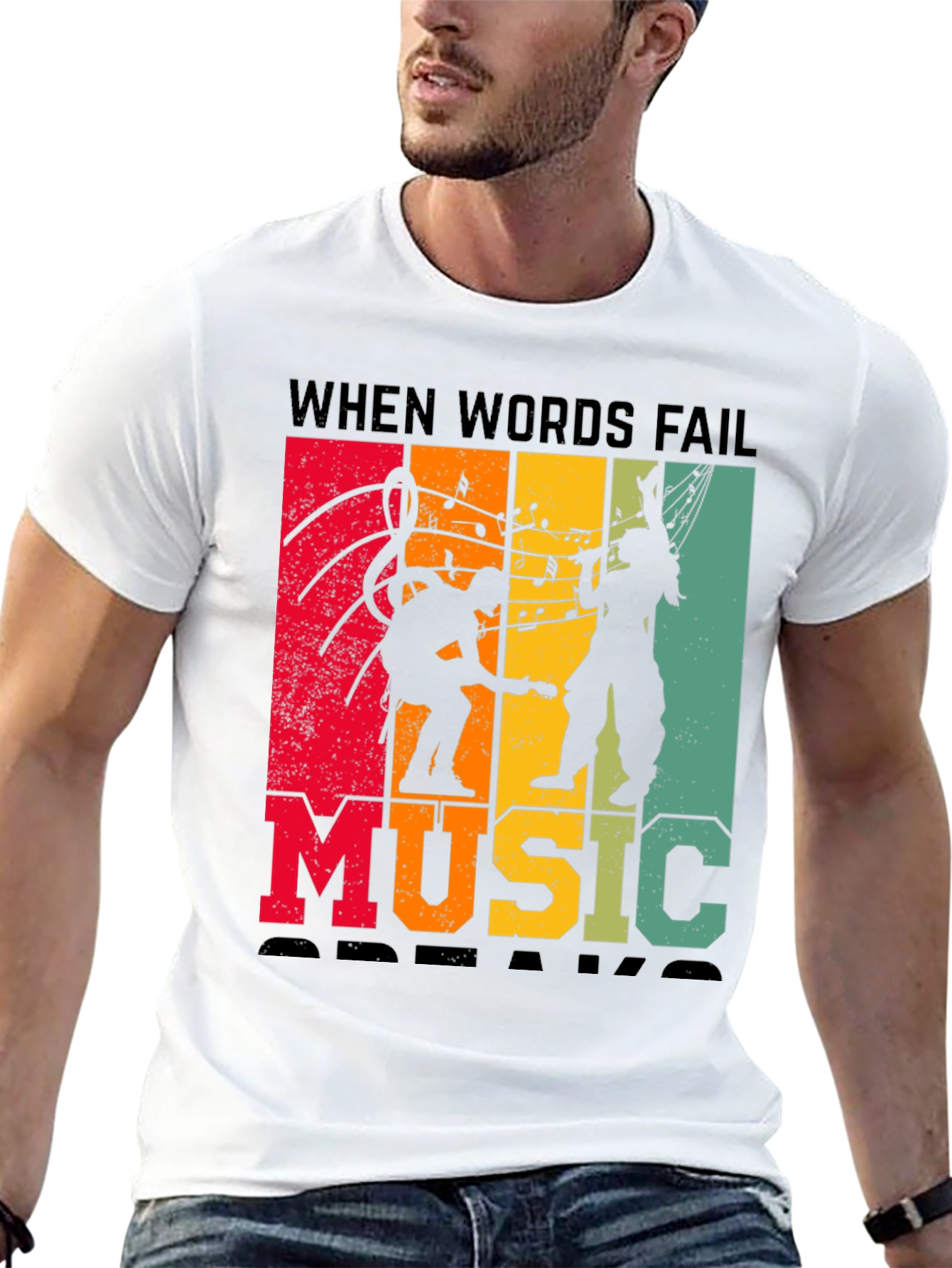 Music Speaks T-Shirt - When Words Fail Design