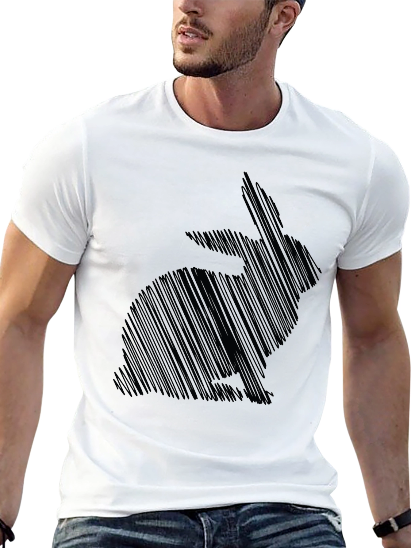 Black Rabbit Sketch Graphic Tee