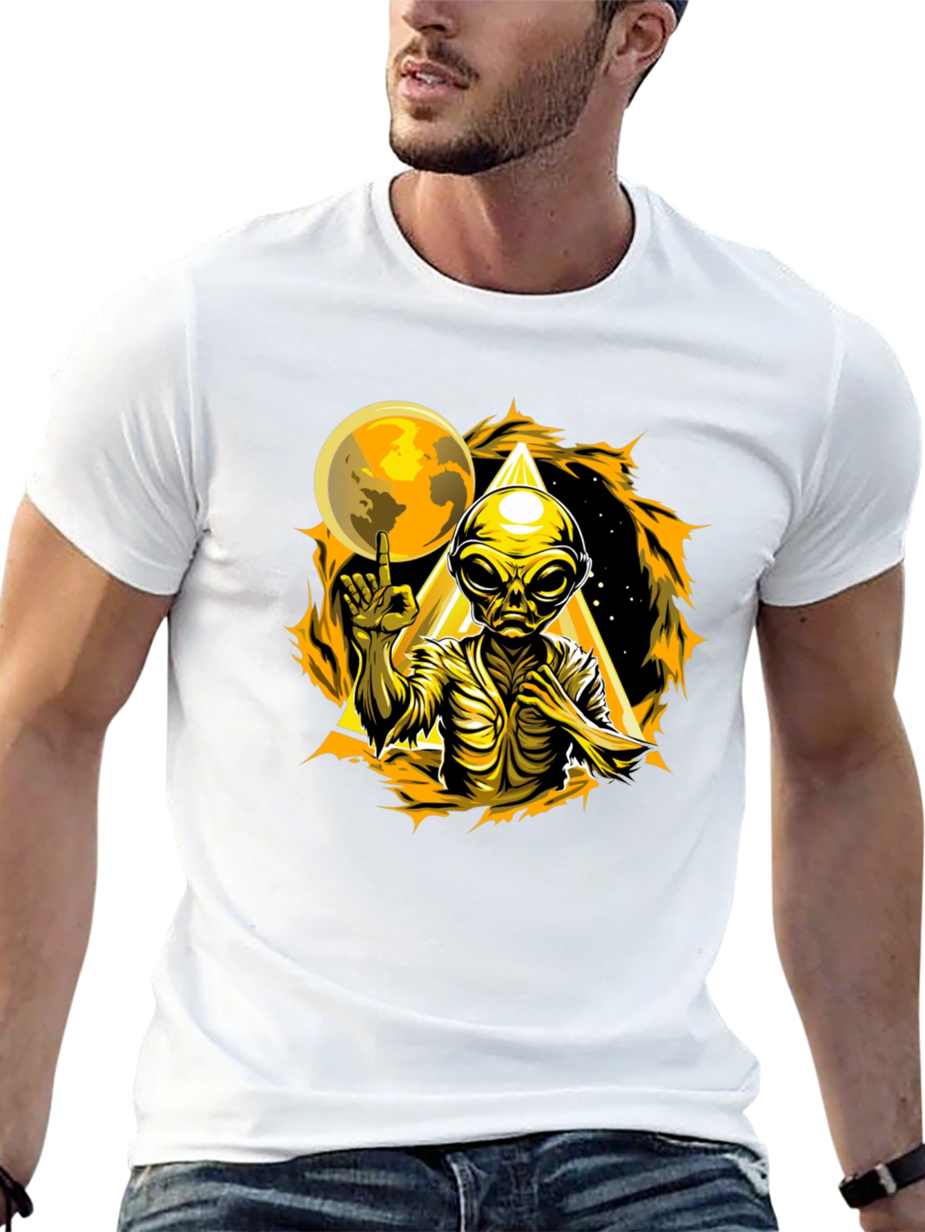 Alien Graphic T-Shirt - Black Cotton Tee