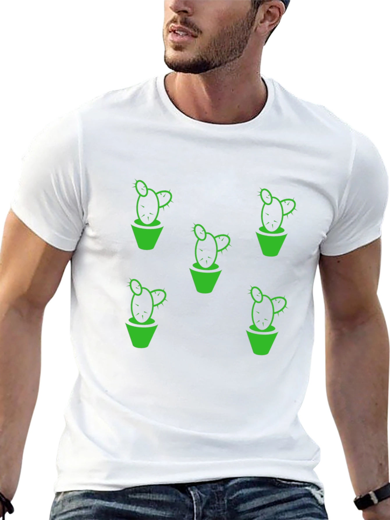 Cactus Print T-Shirt - Black Graphic Tee