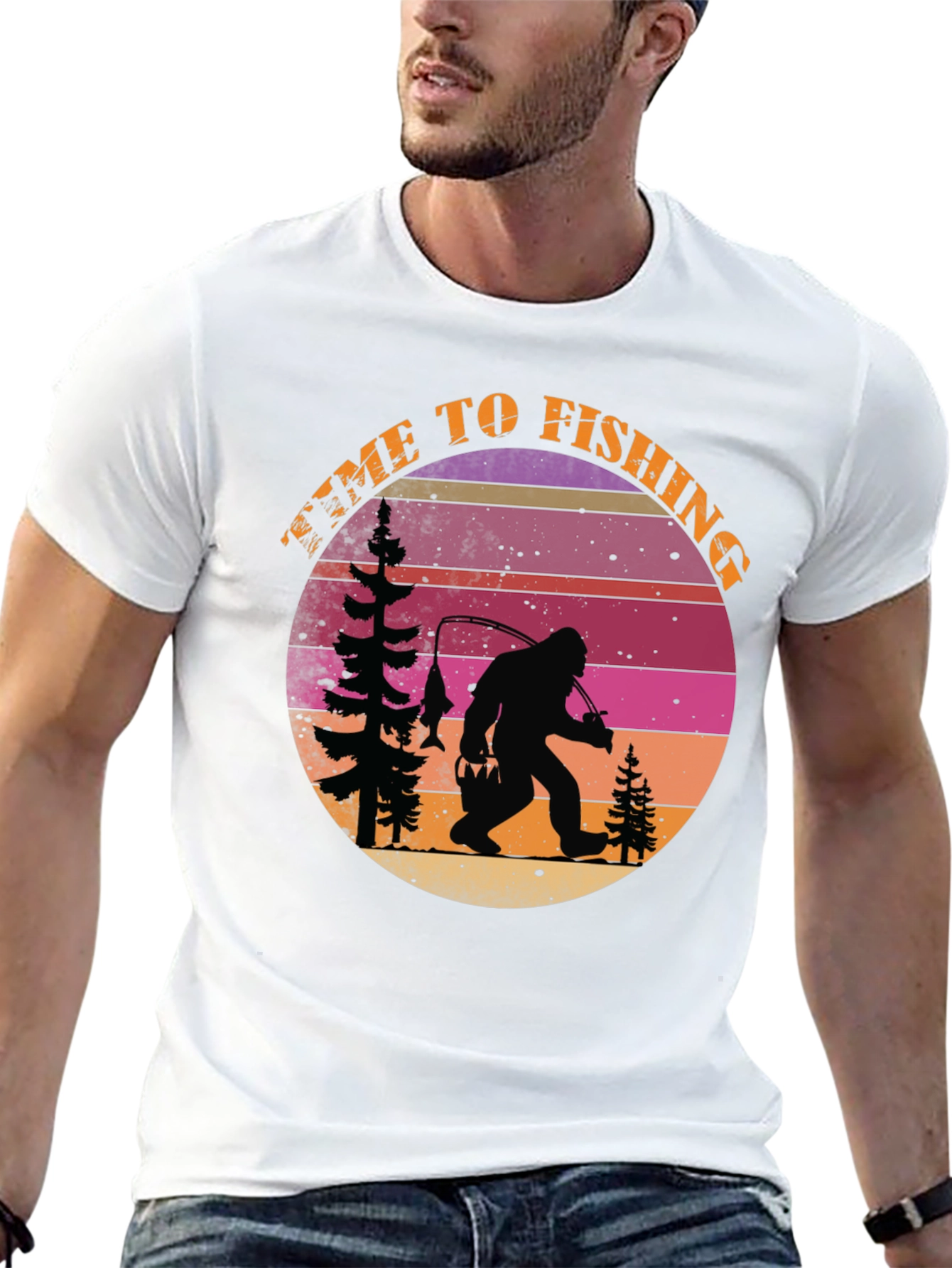 Time To Fishing Bigfoot T-Shirt