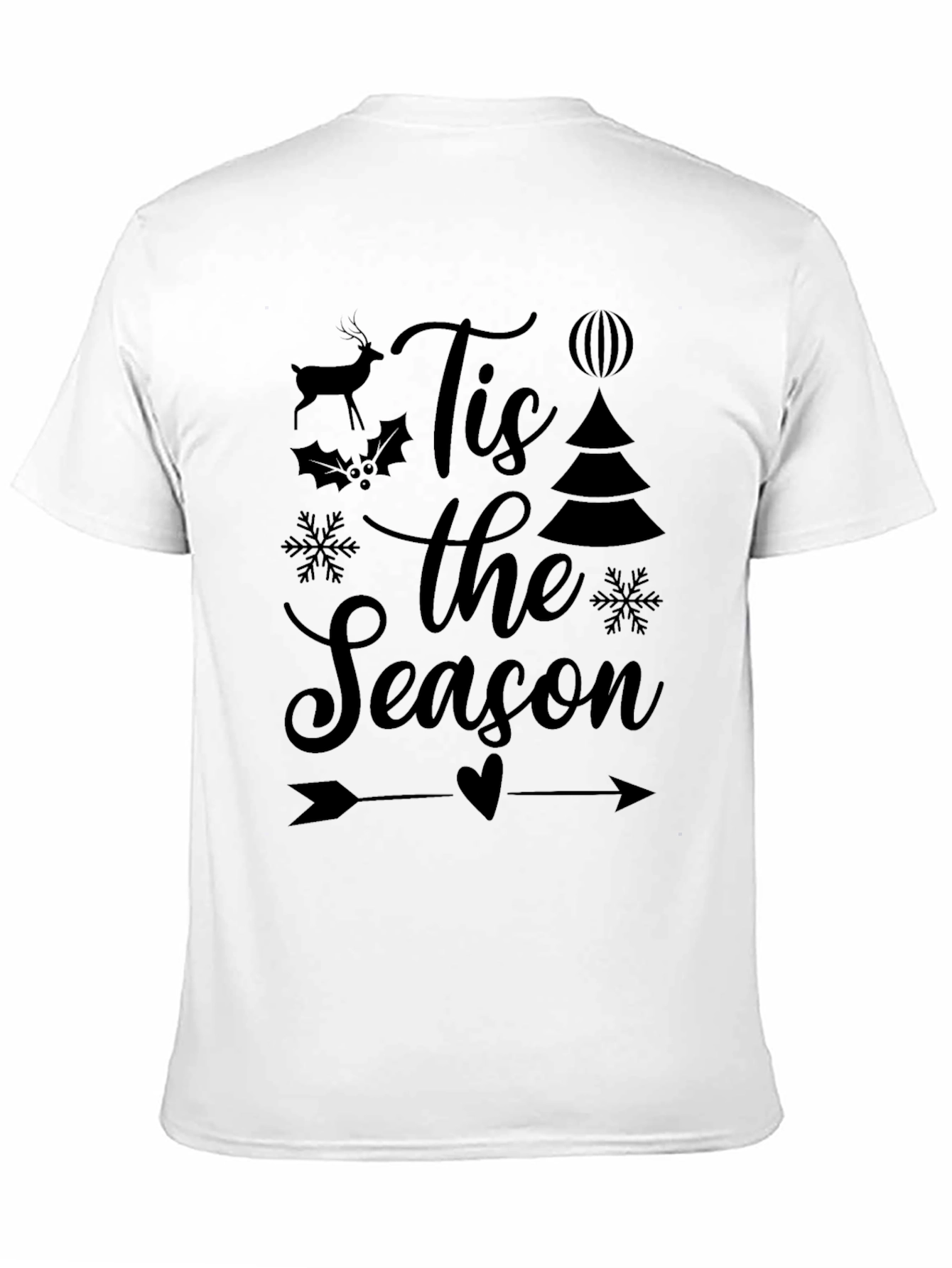 Tis the Season Black Graphic T-Shirt