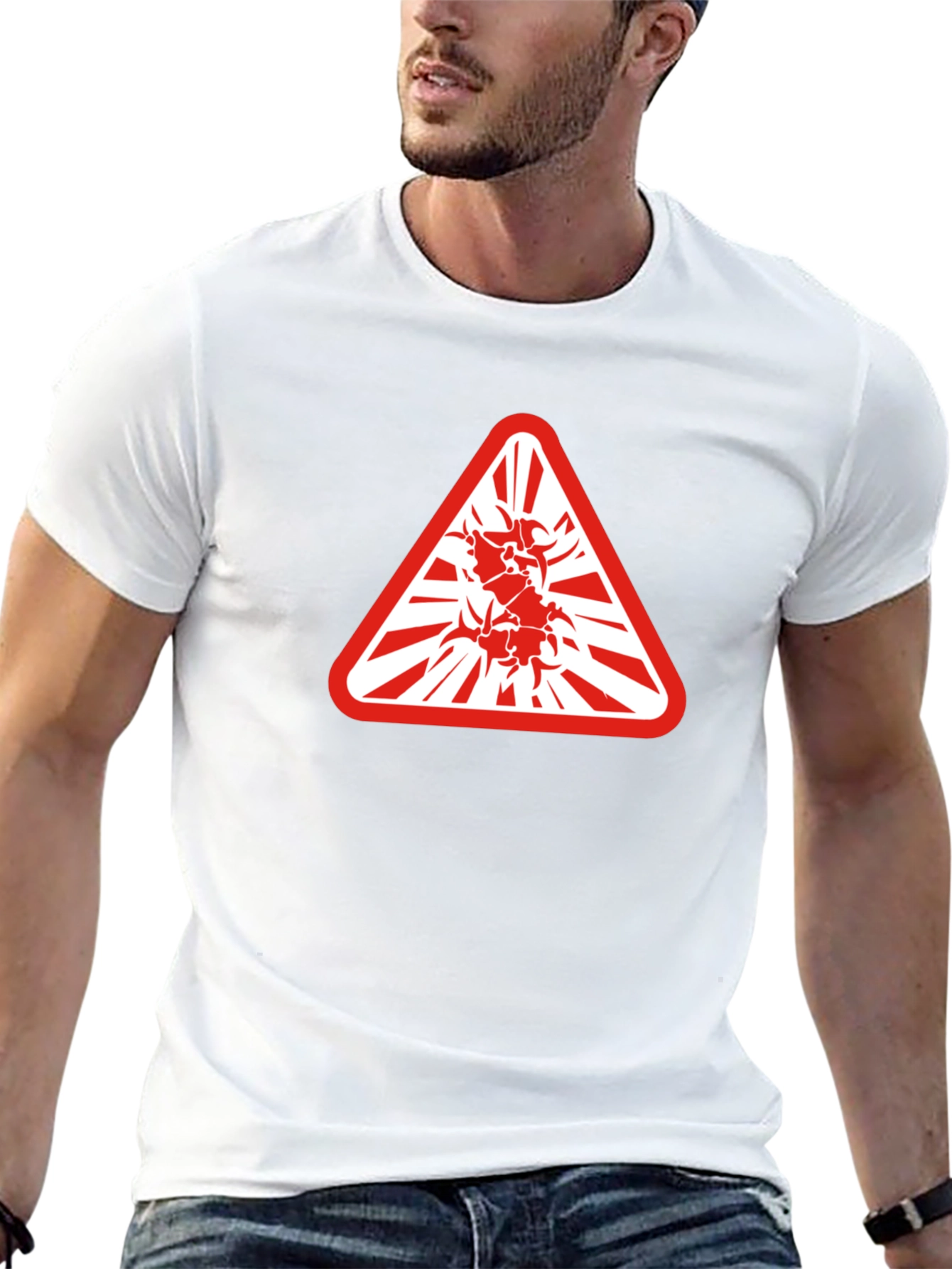 Hazard Symbol Graphic Tee - Edgy & Bold Style