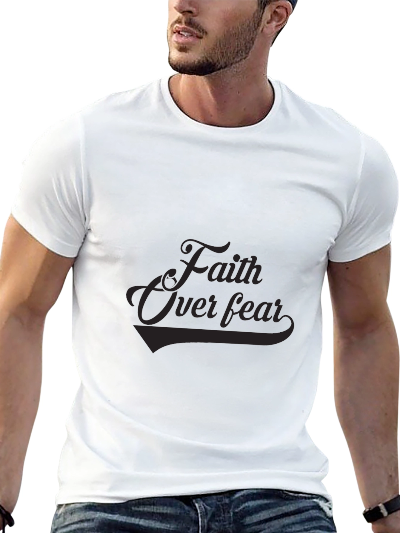 Faith Over Fear Graphic Tee - Premium Black T-Shirt