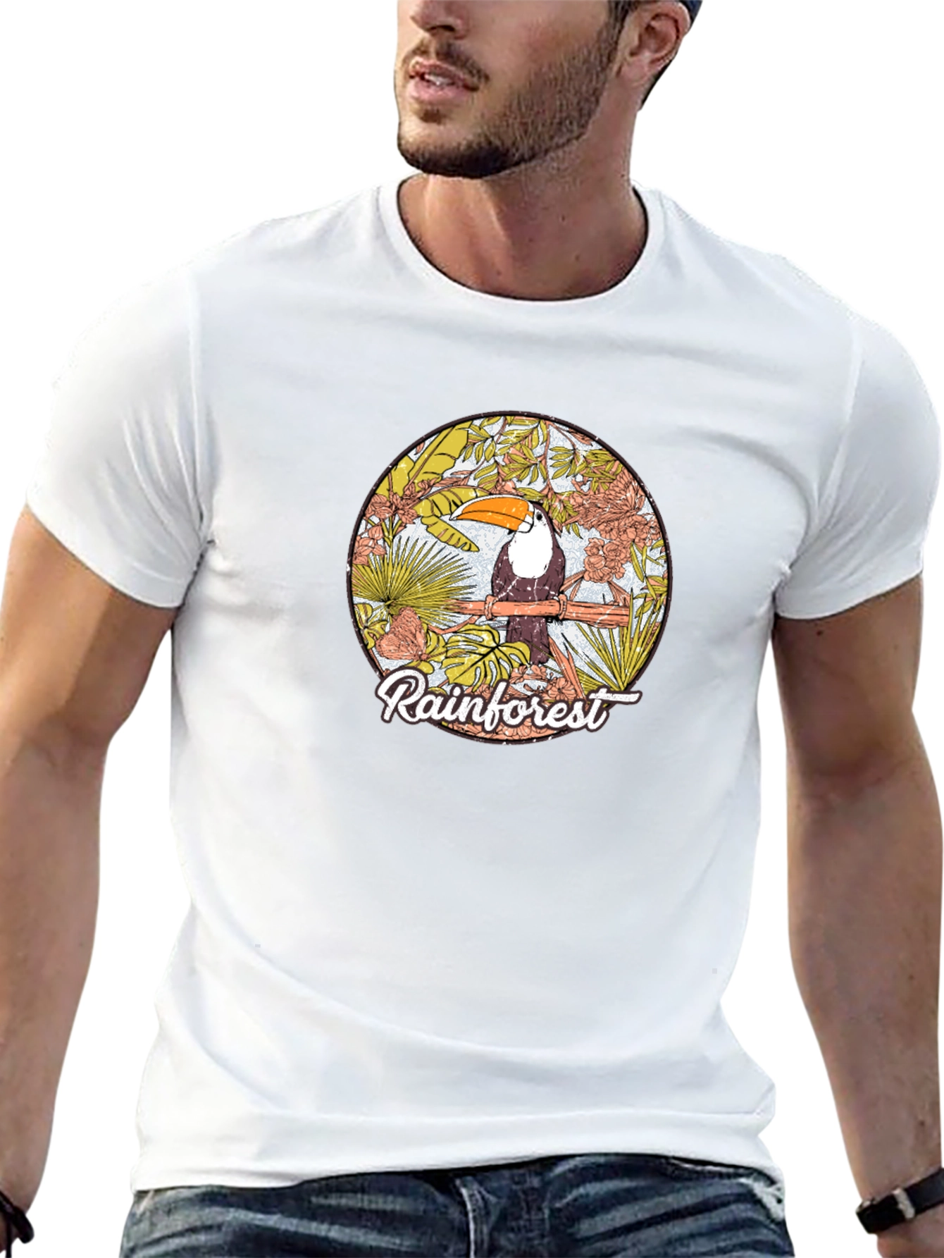 Rainforest Toucan Graphic Print T-Shirt
