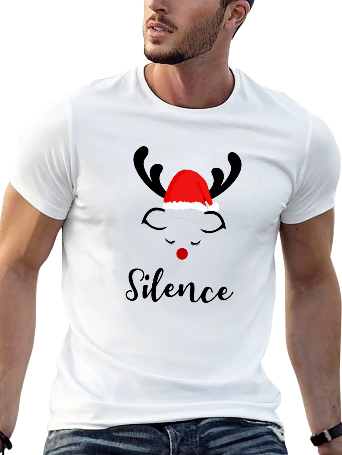 Christmas Silence Reindeer Graphic Tee