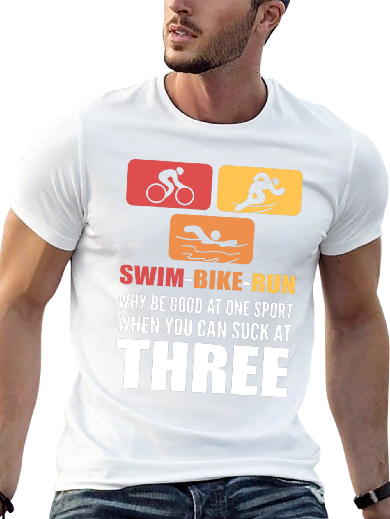 Swim Bike Run Triathlon T-Shirt