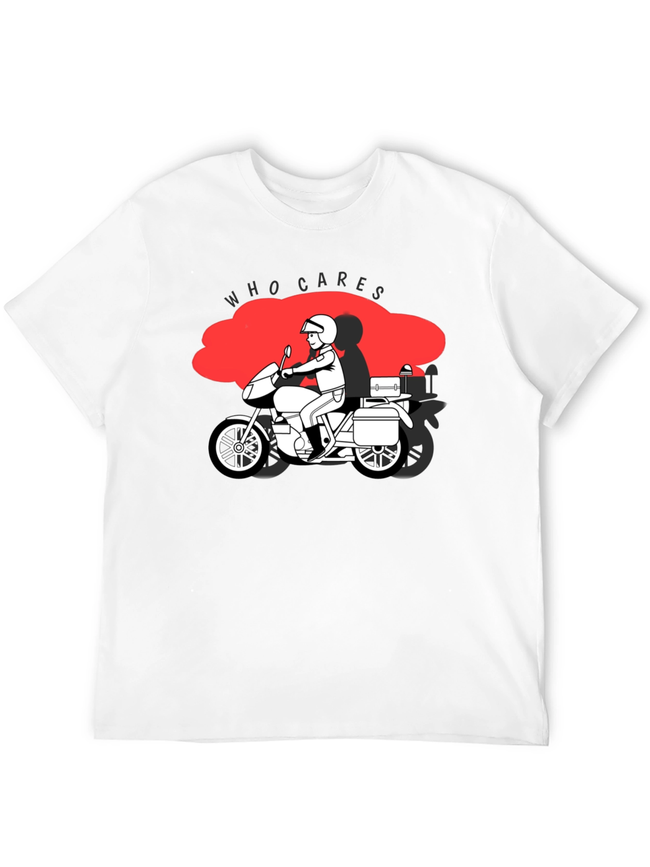 Who Cares Motorcycle Graphic T-Shirt