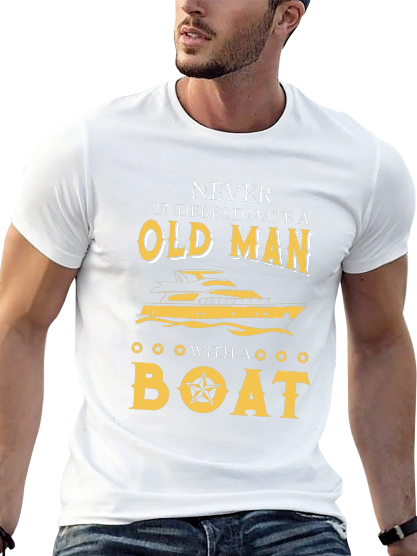 Old Man With a Boat Graphic Tee